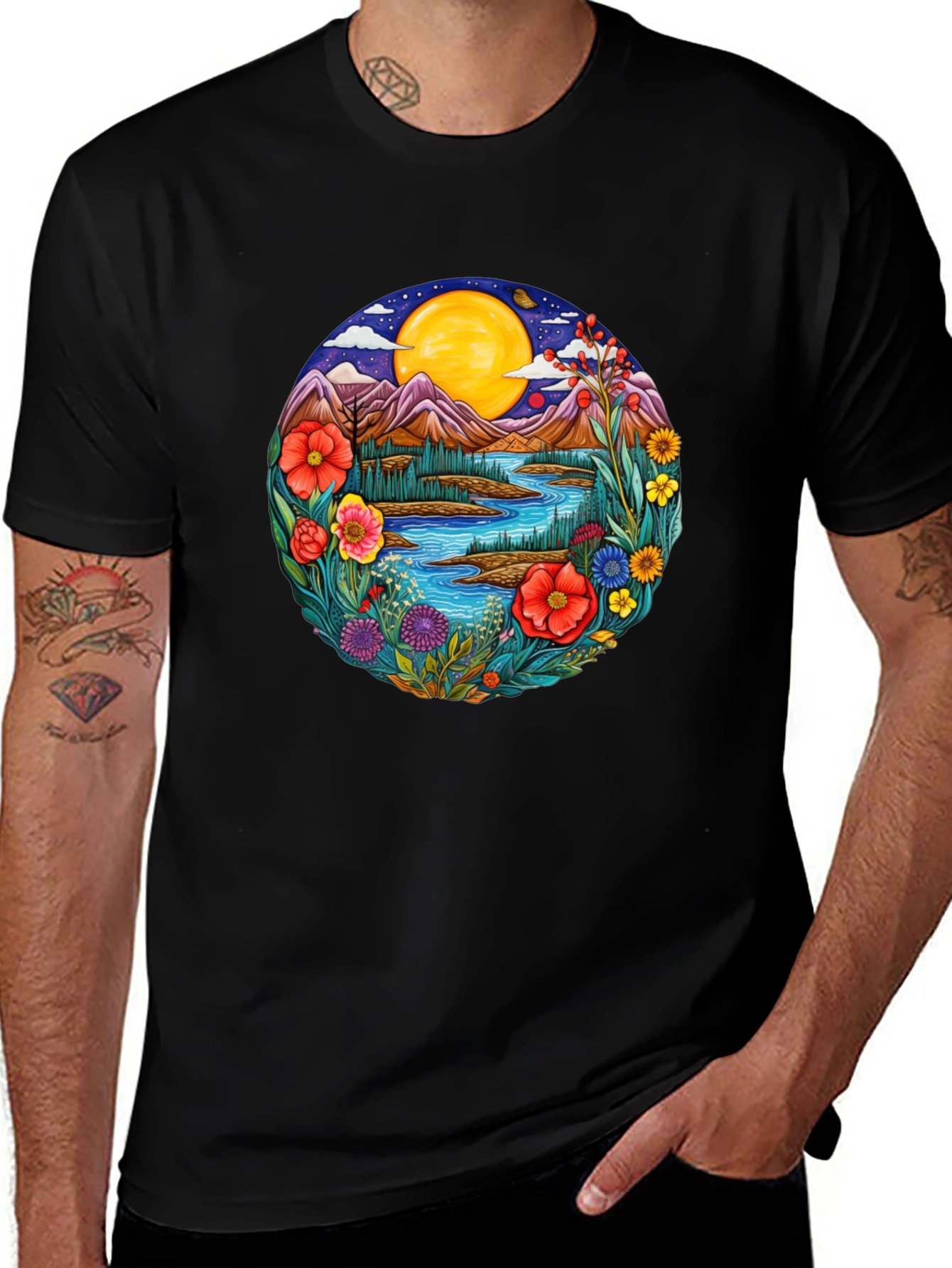 Floral Landscape Graphic Tee