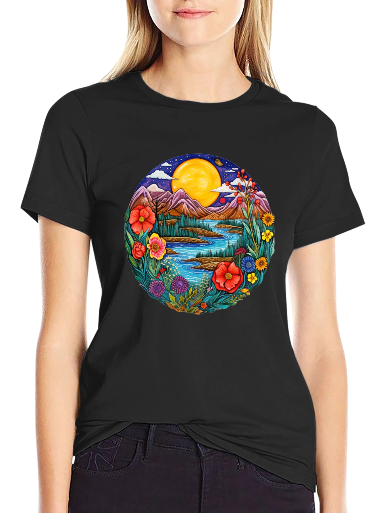 Floral Landscape Graphic Tee