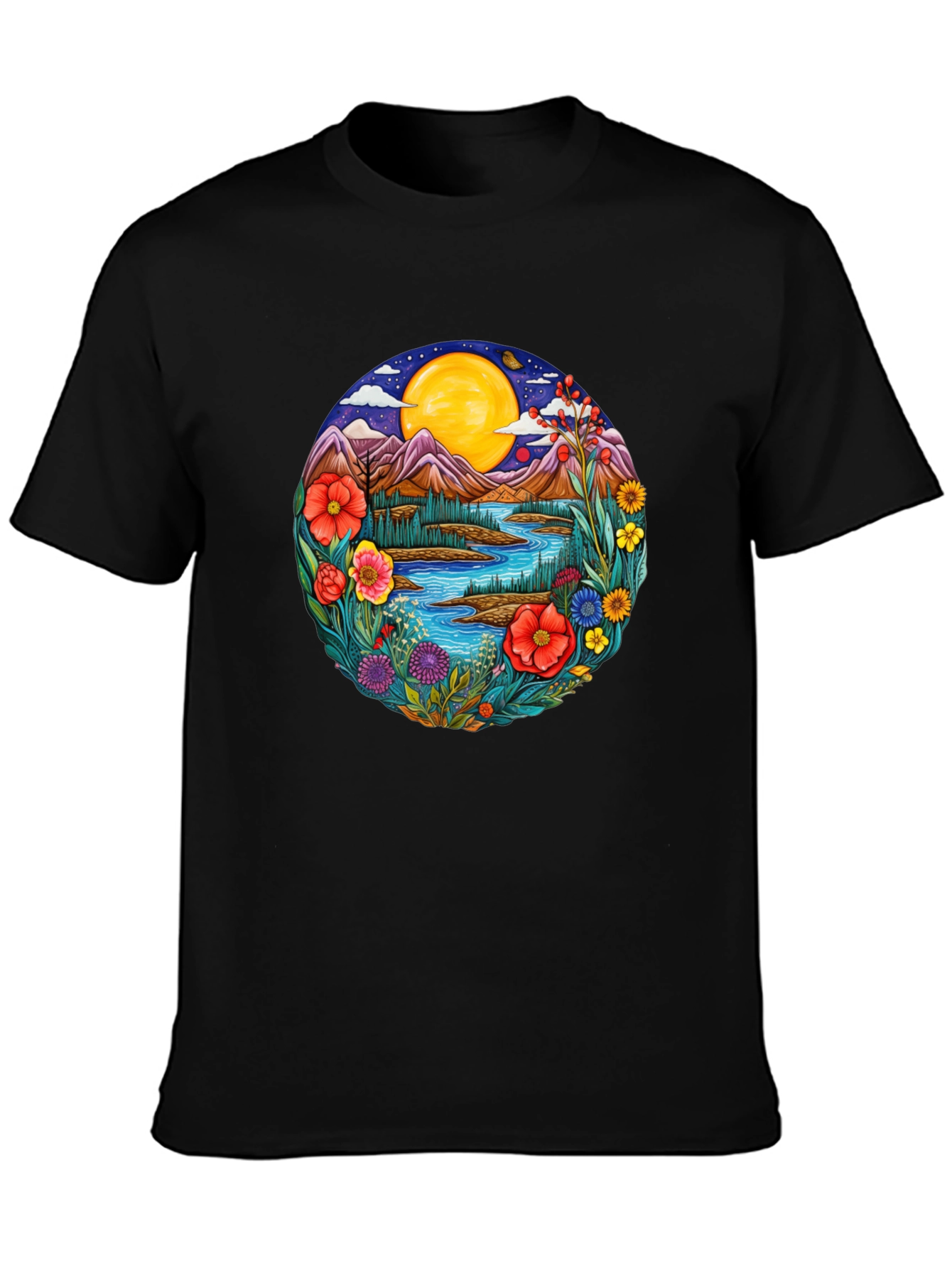 Floral Landscape Graphic Tee