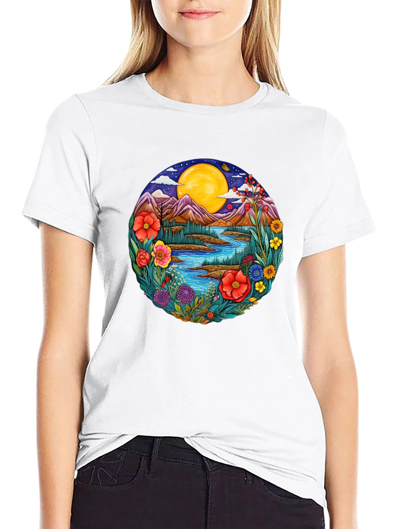 Floral Landscape Graphic Tee