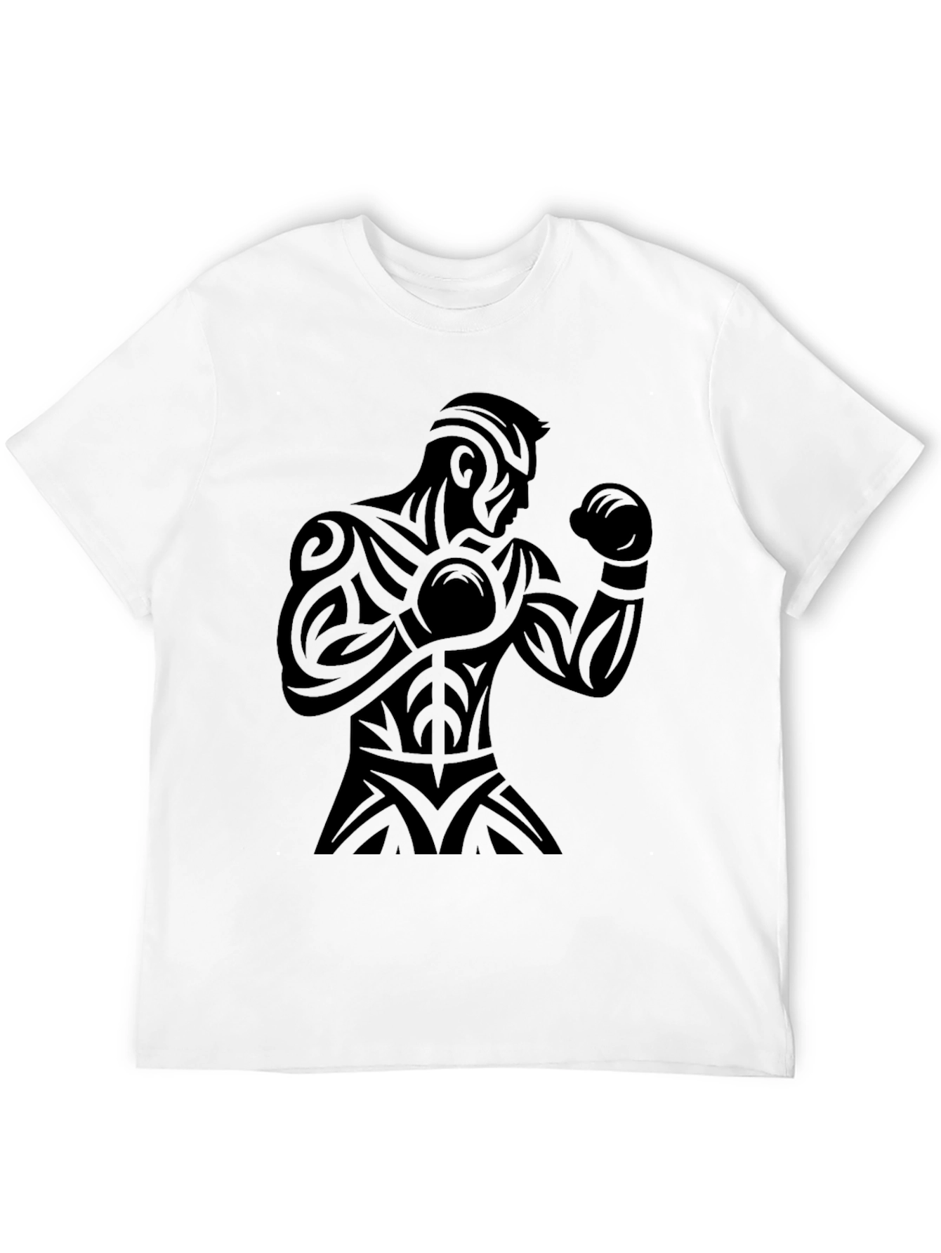 Tribal Boxer Graphic Black T-Shirt