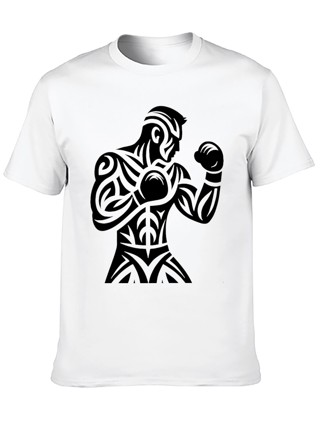 Tribal Boxer Graphic Black T-Shirt