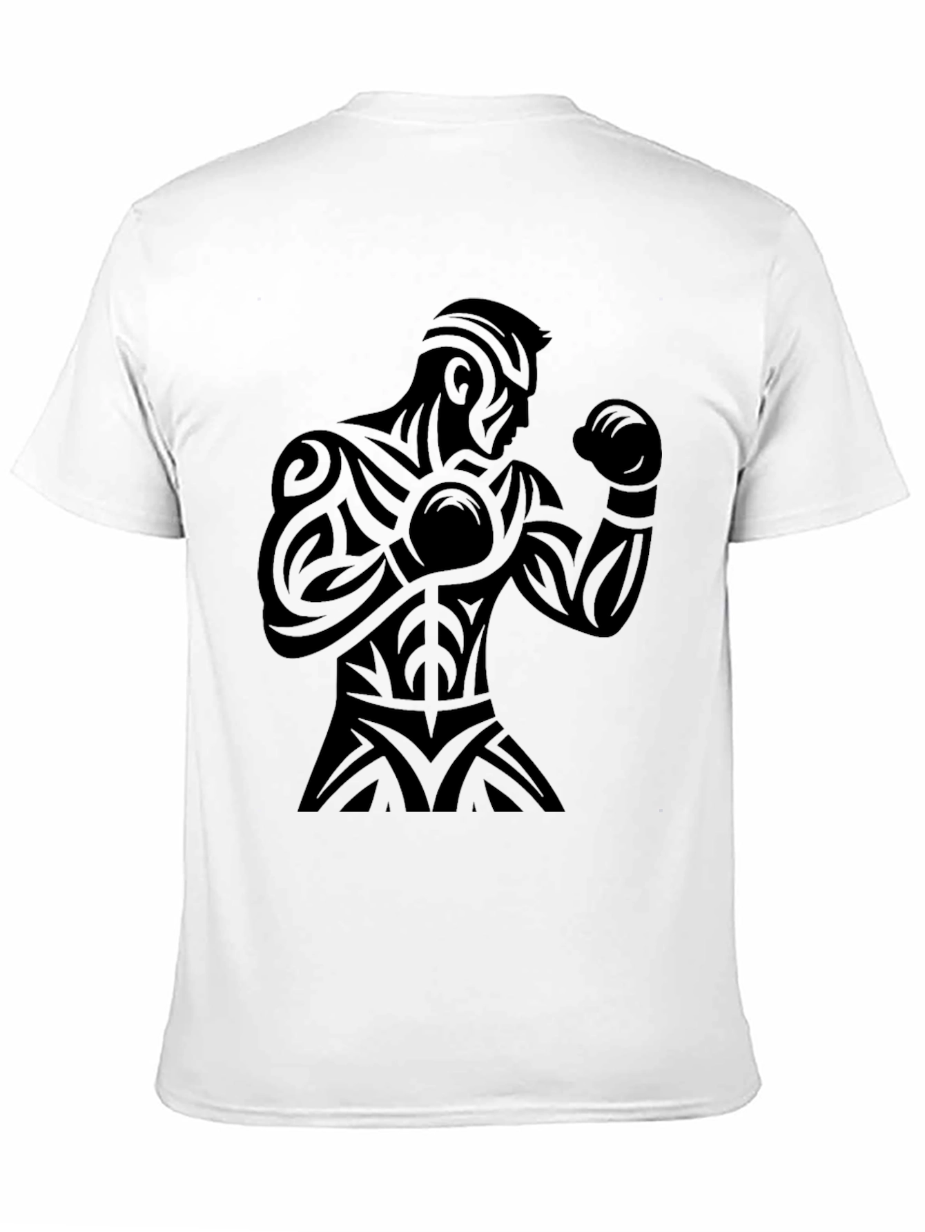 Tribal Boxer Graphic Black T-Shirt