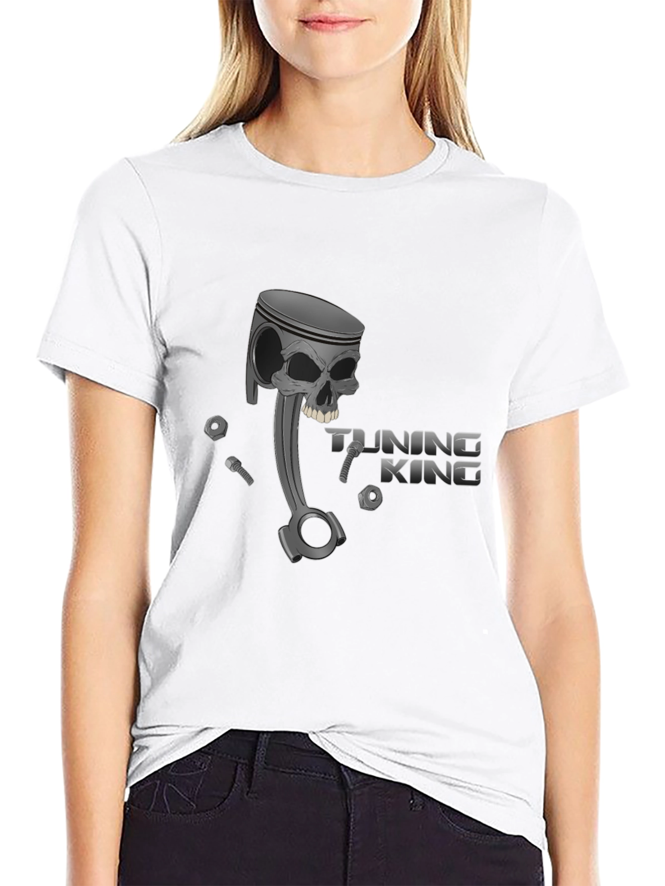 Tuning King Skull Piston Graphic Tee