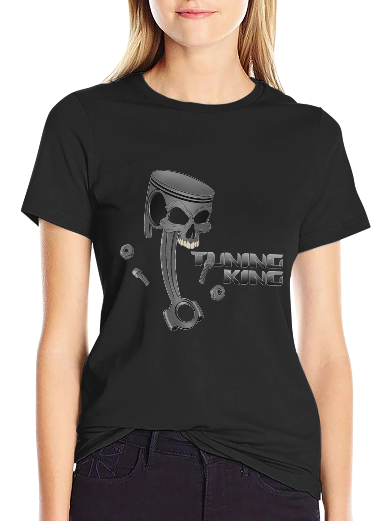 Tuning King Skull Piston Graphic Tee