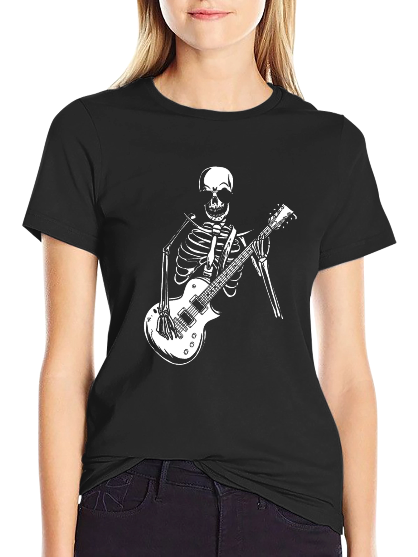 Skeleton Guitar Player Graphic Tee