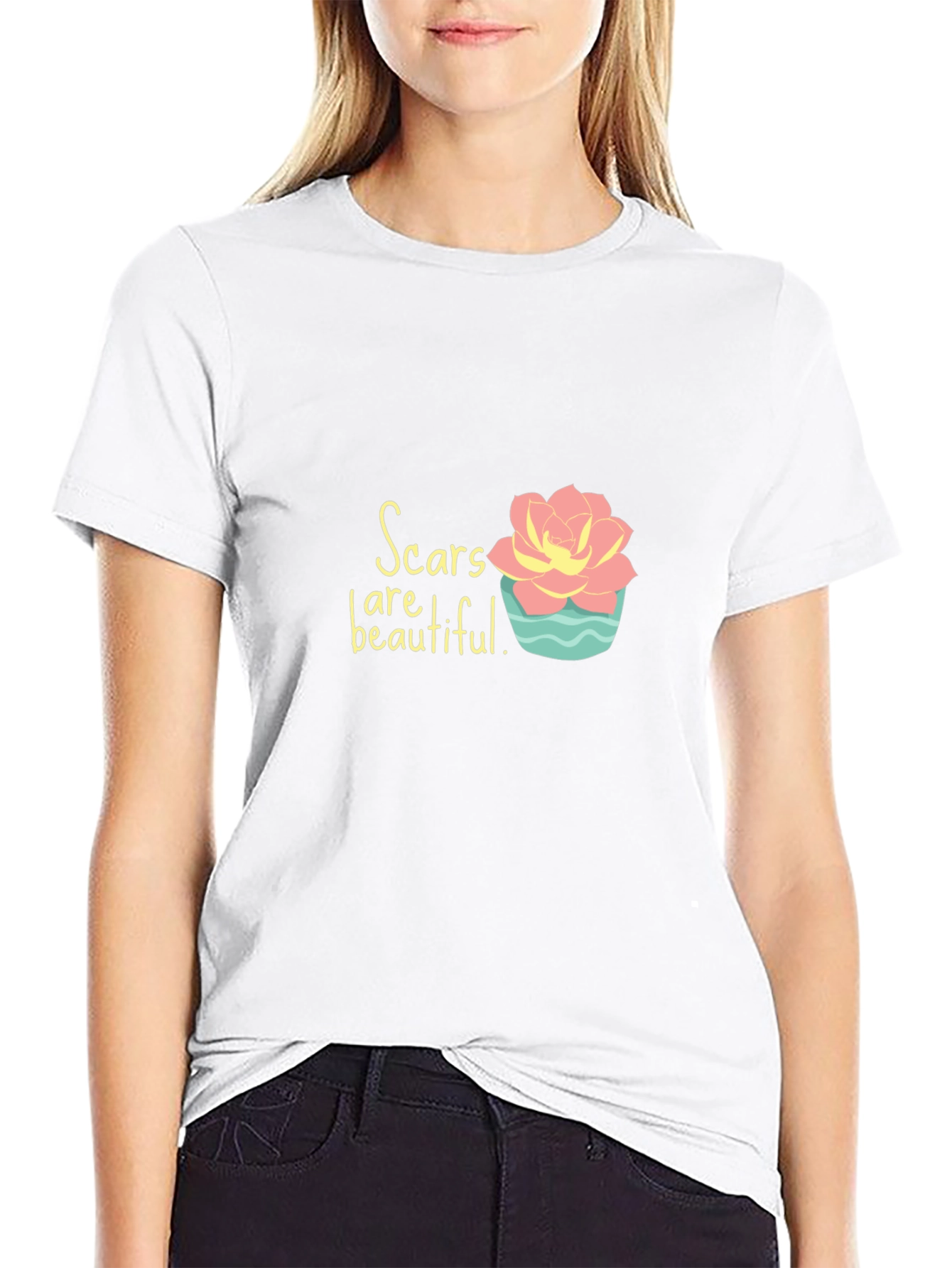 Scars Are Beautiful Graphic Tee - Inspirational Design