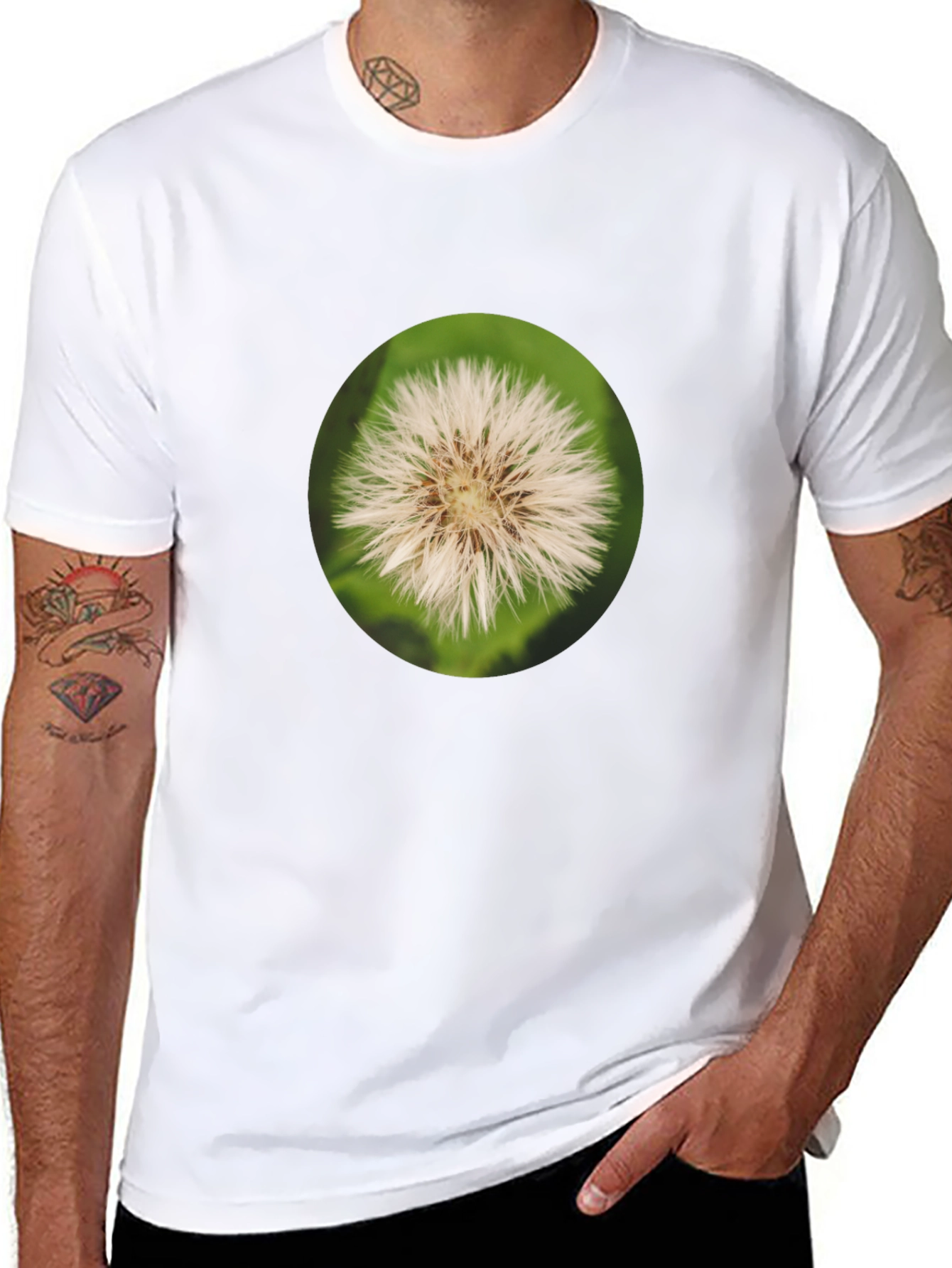 Floral Graphic Black Crew Neck T-Shirt