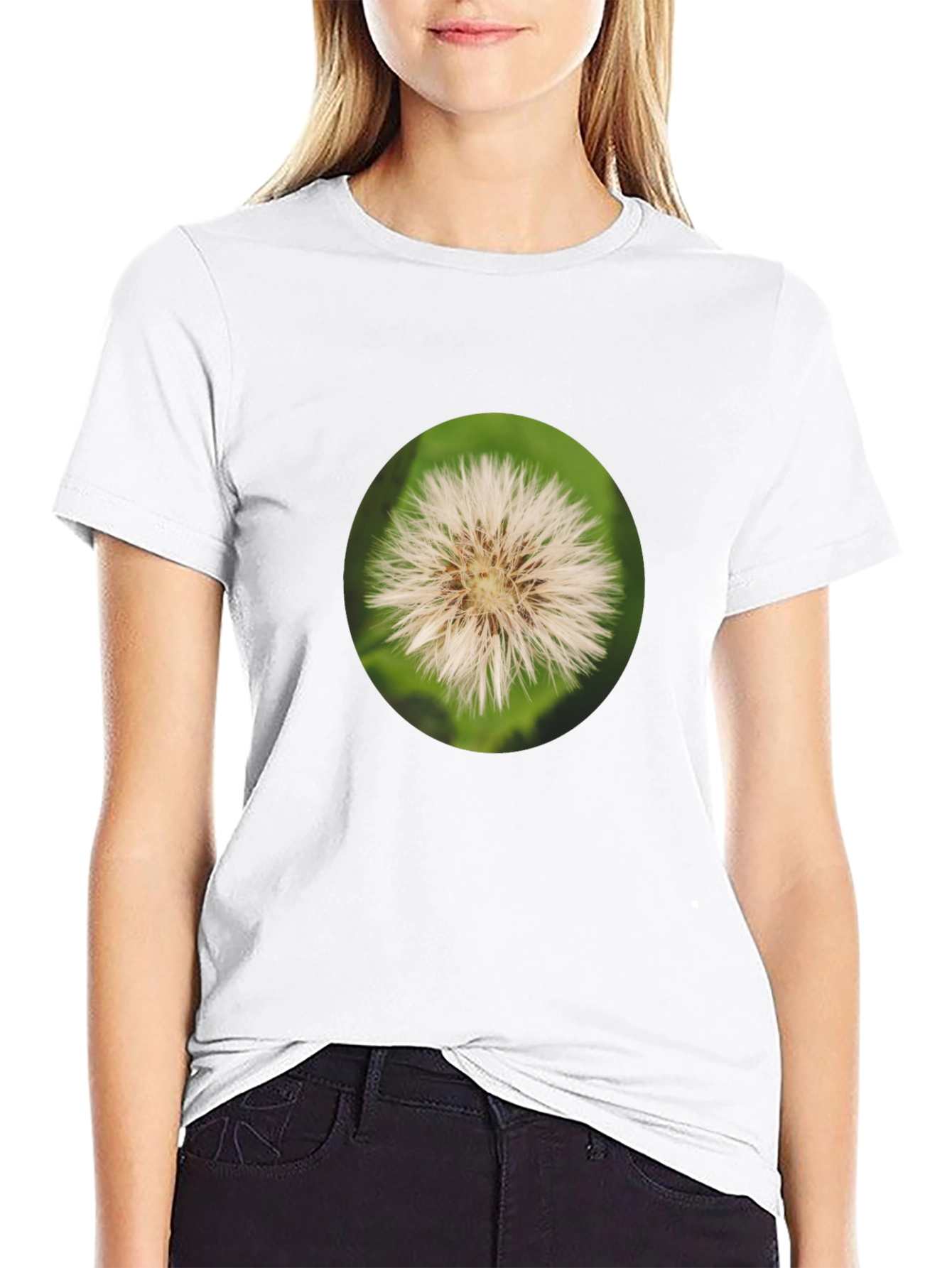 Floral Graphic Black Crew Neck T-Shirt