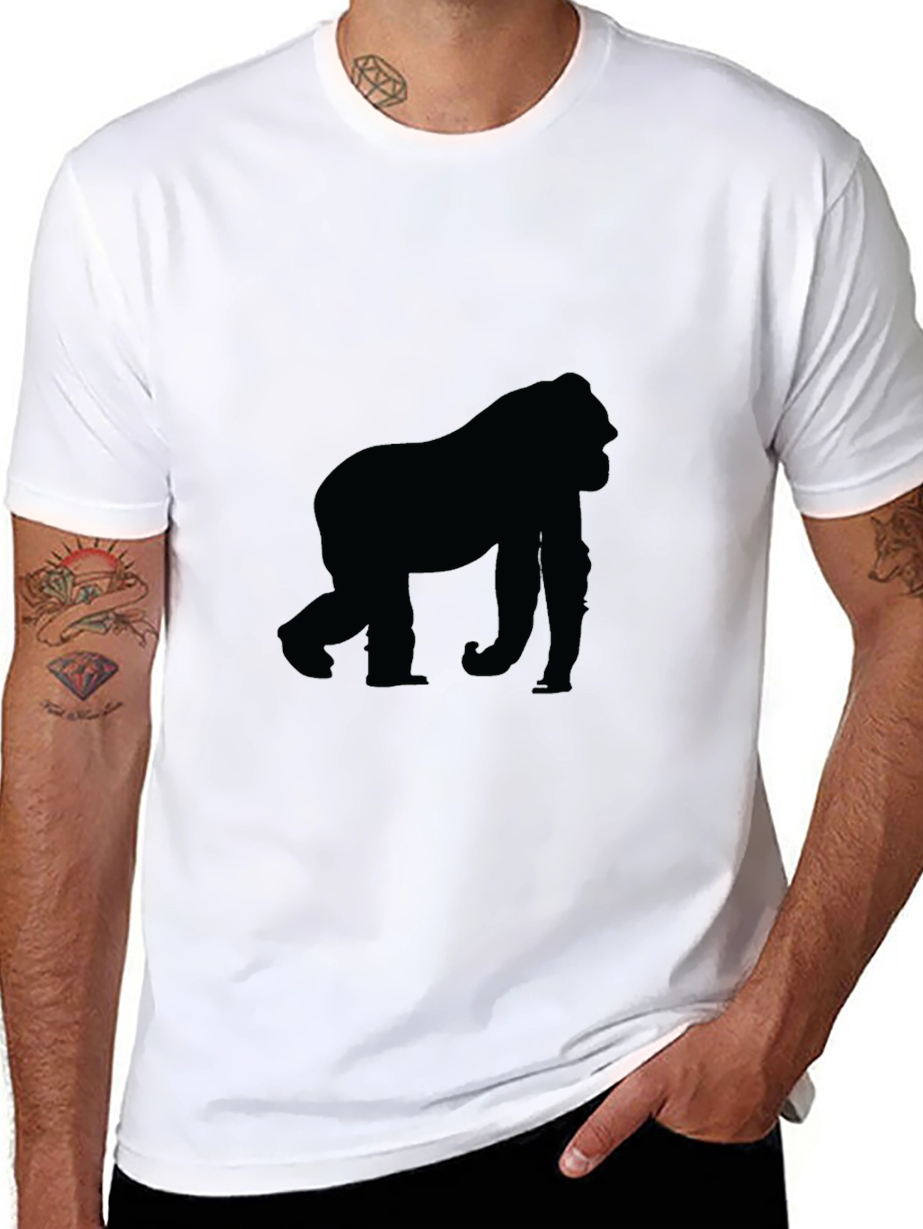 Black Gorilla Silhouette T-Shirt