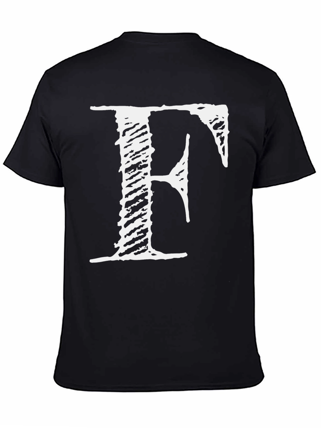 Mens Black T-Shirt with White F Graphic