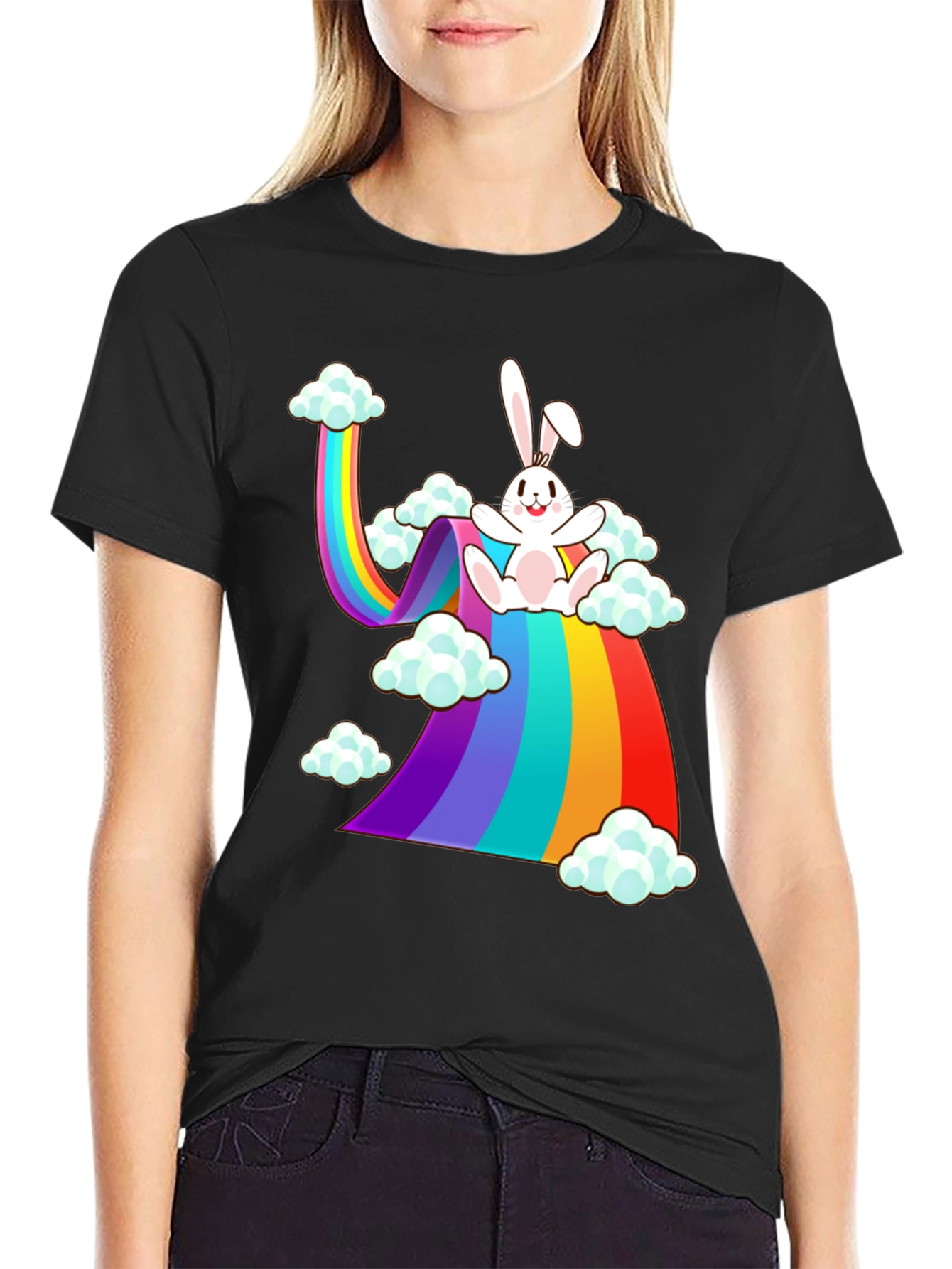 Rainbow Bunny Cloud T-Shirt