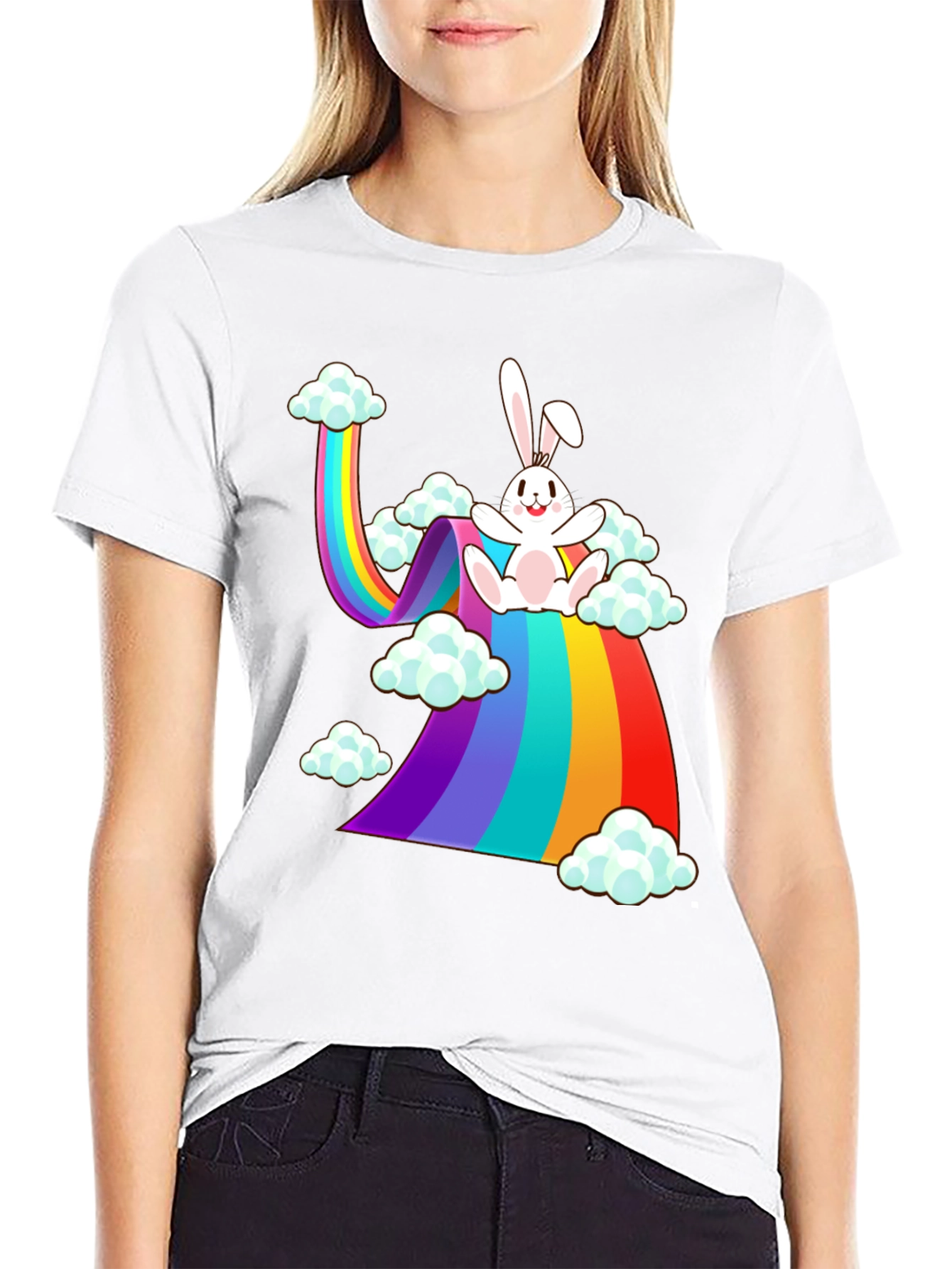 Rainbow Bunny Cloud T-Shirt