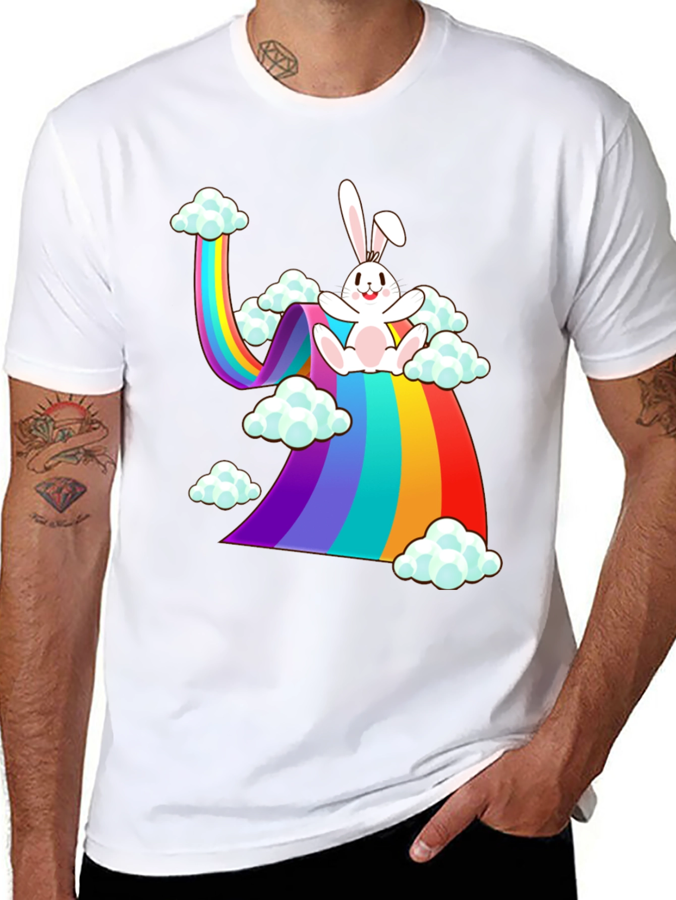 Rainbow Bunny Cloud T-Shirt