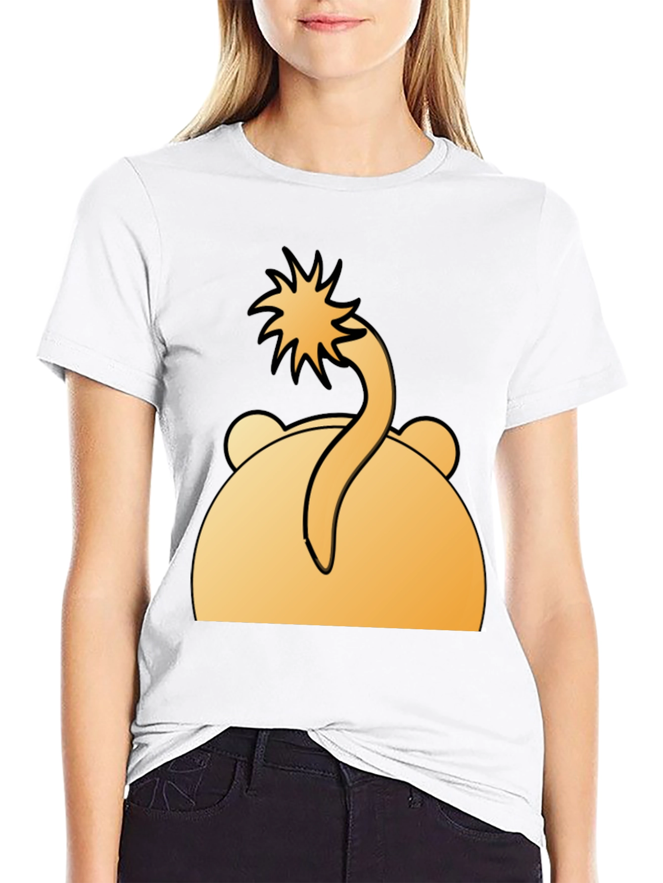 Funny Bear Tail T-Shirt - Cartoon Animal Tee