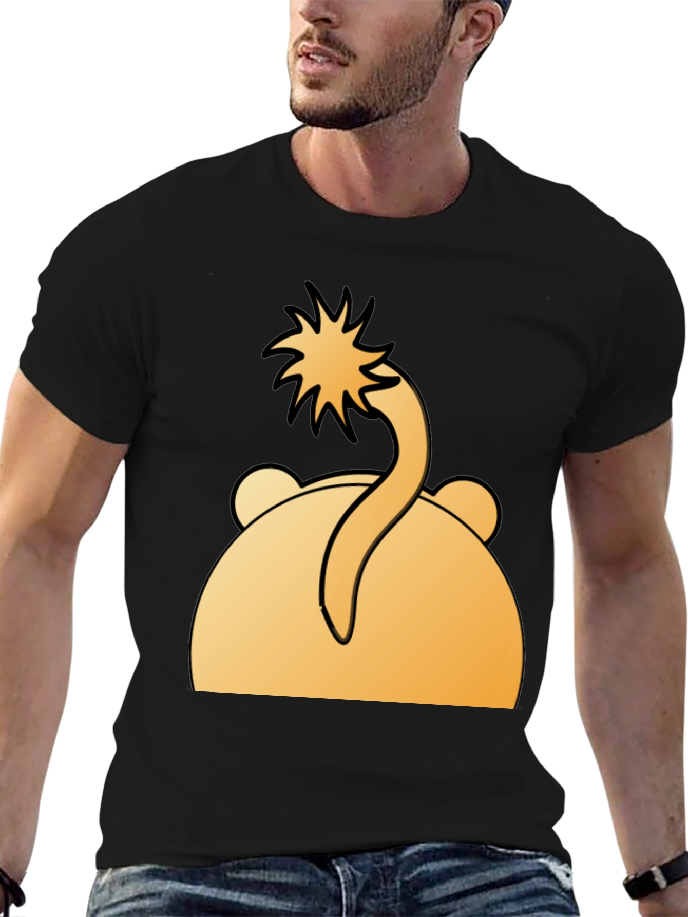 Funny Bear Tail T-Shirt - Cartoon Animal Tee