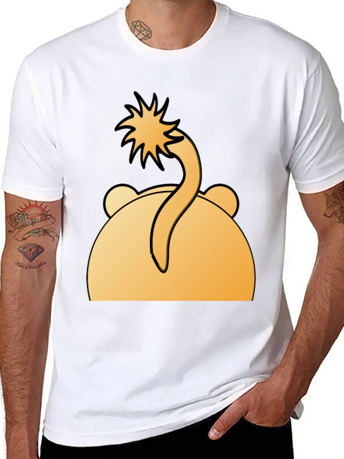 Funny Bear Tail T-Shirt - Cartoon Animal Tee