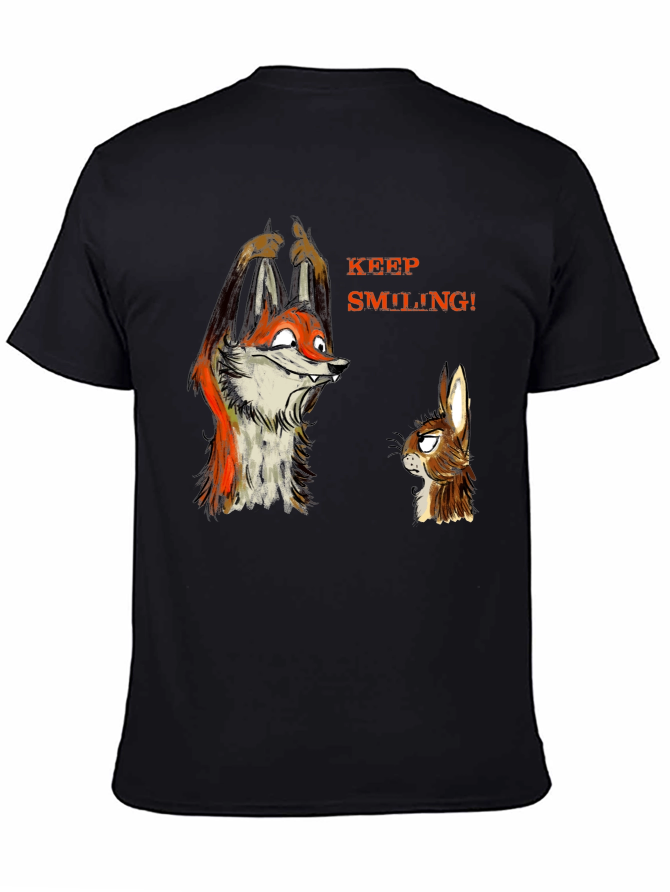 Keep Smiling Fox & Rabbit Graphic T-Shirt