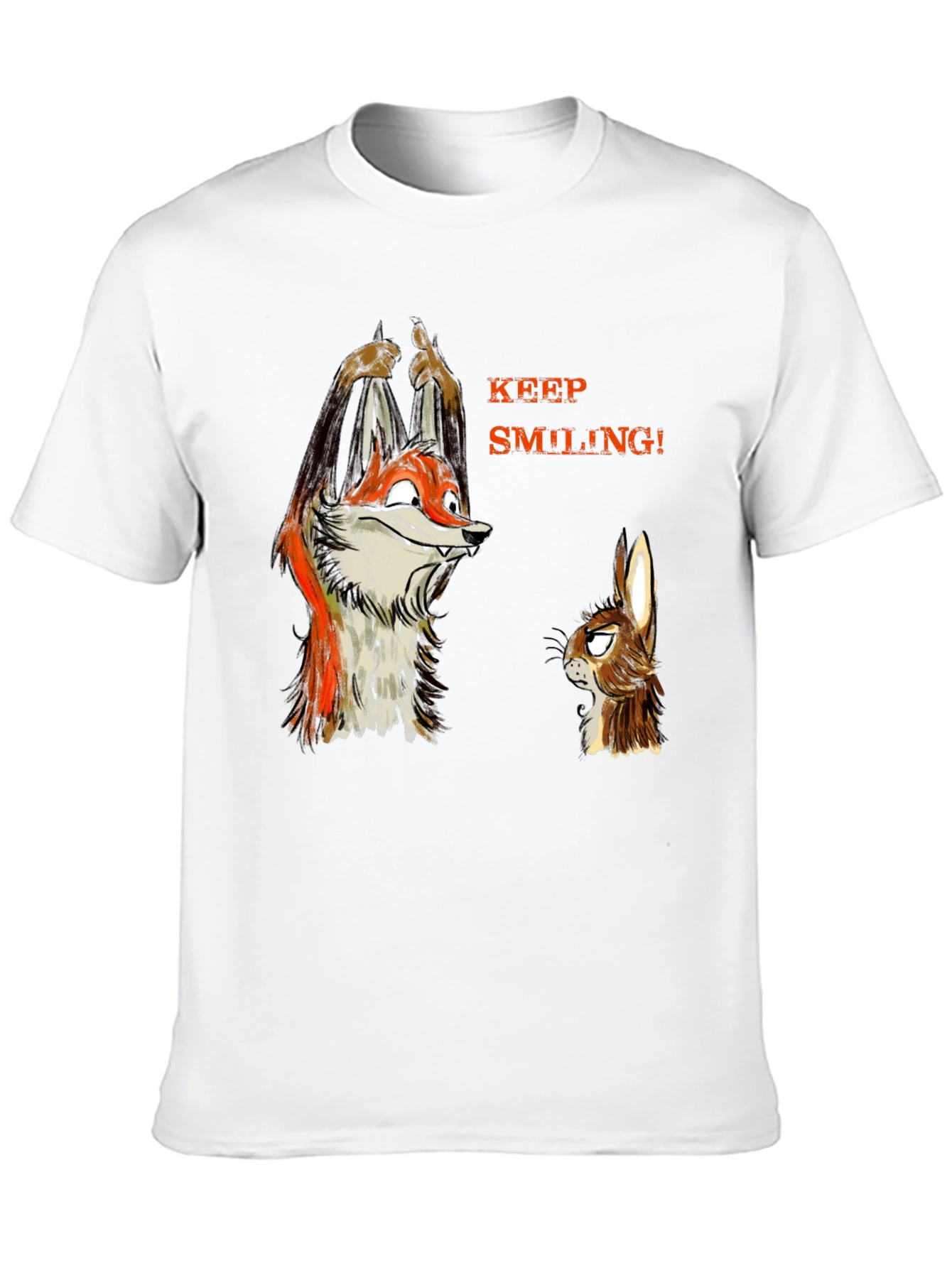 Keep Smiling Fox & Rabbit Graphic T-Shirt