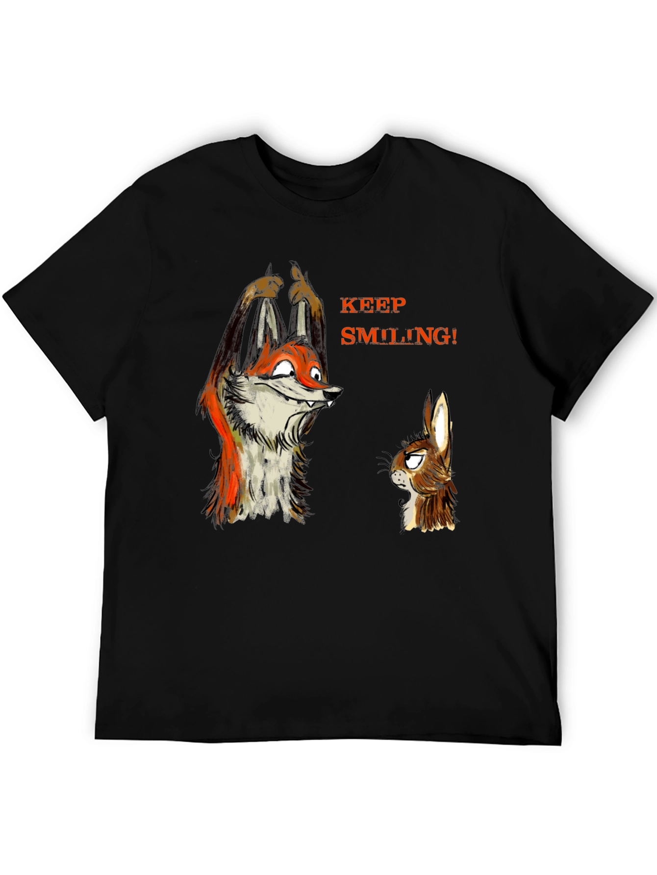 Keep Smiling Fox & Rabbit Graphic T-Shirt