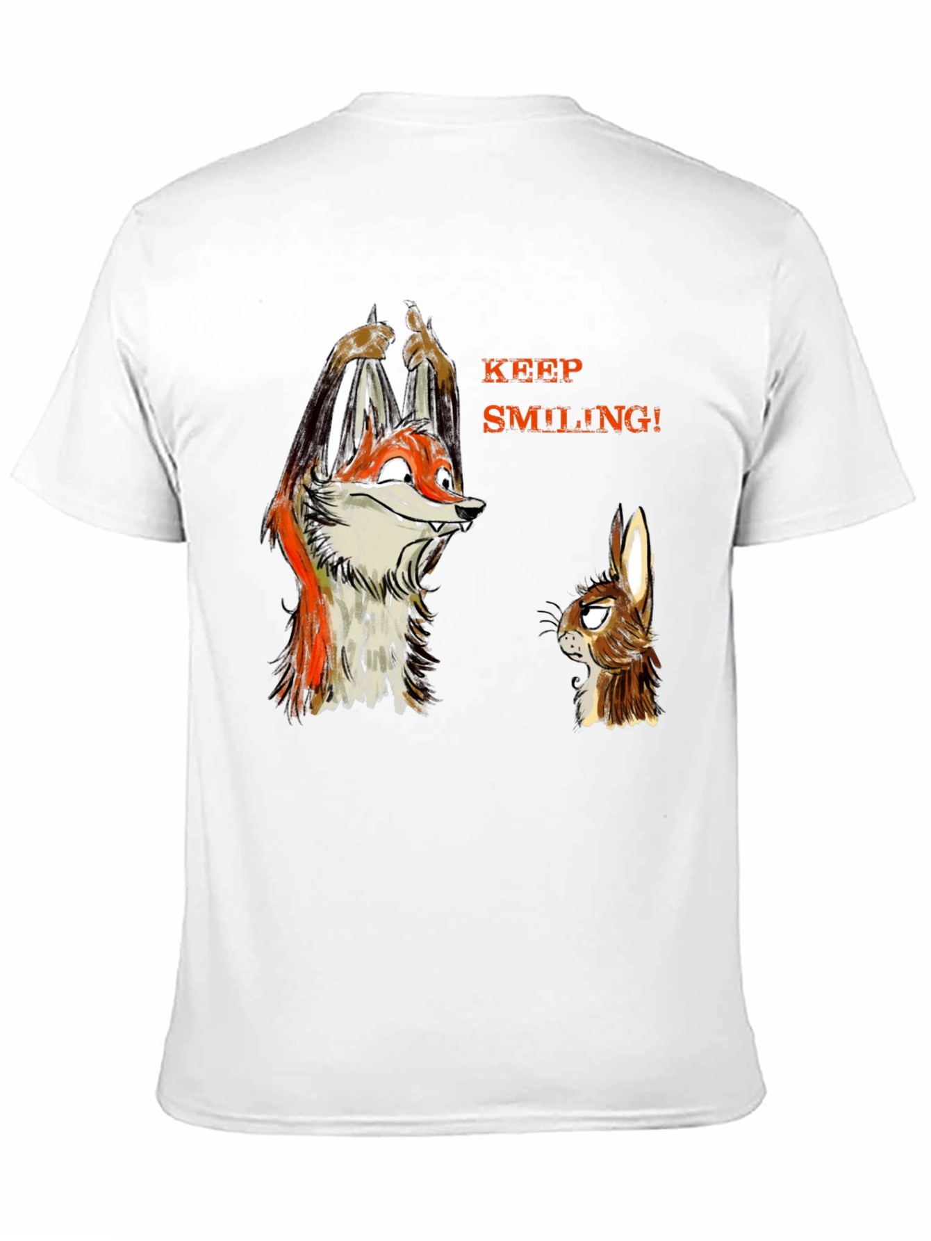 Keep Smiling Fox & Rabbit Graphic T-Shirt