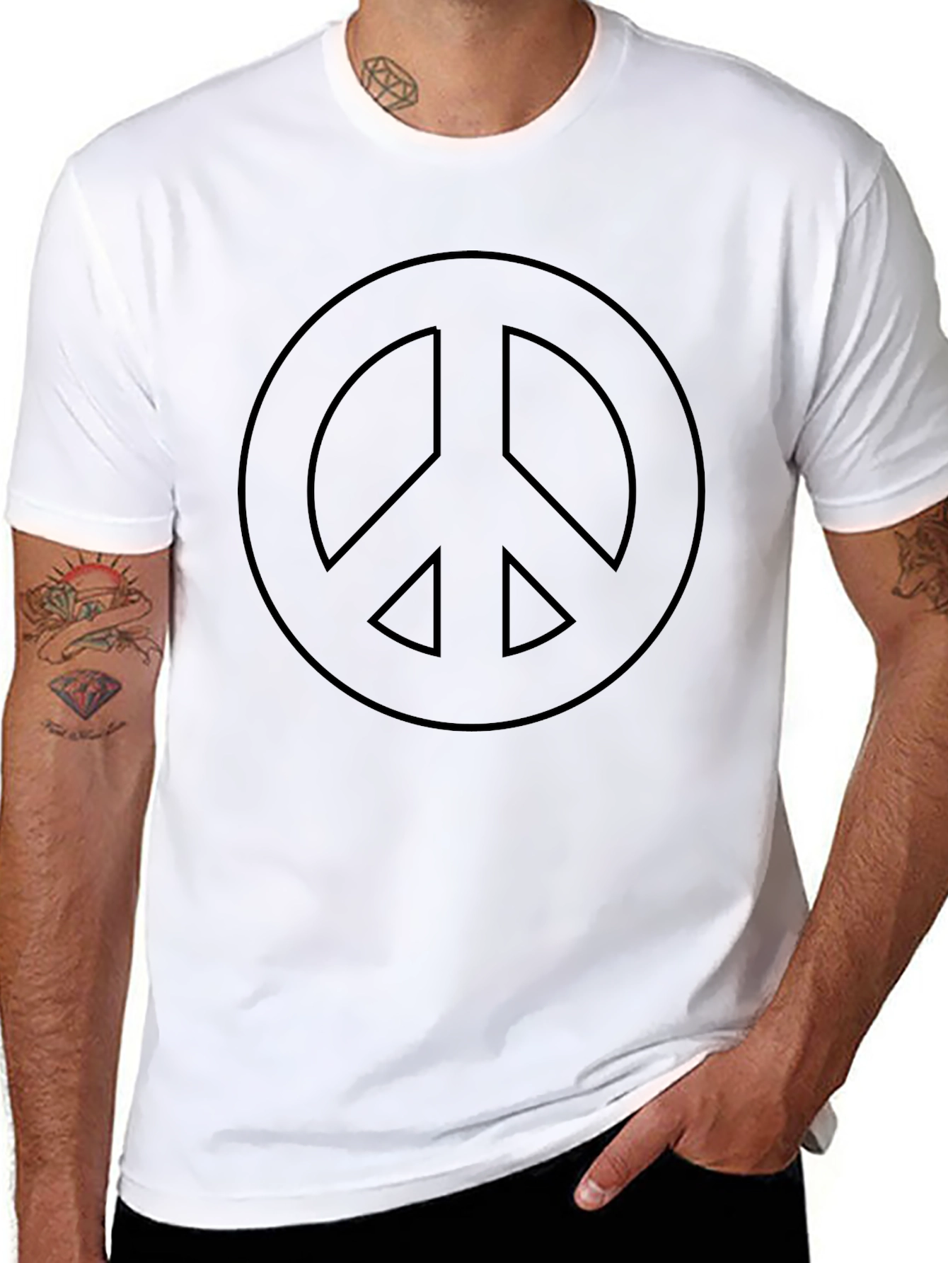 Peace Symbol Black T-Shirt - Soft & Comfortable