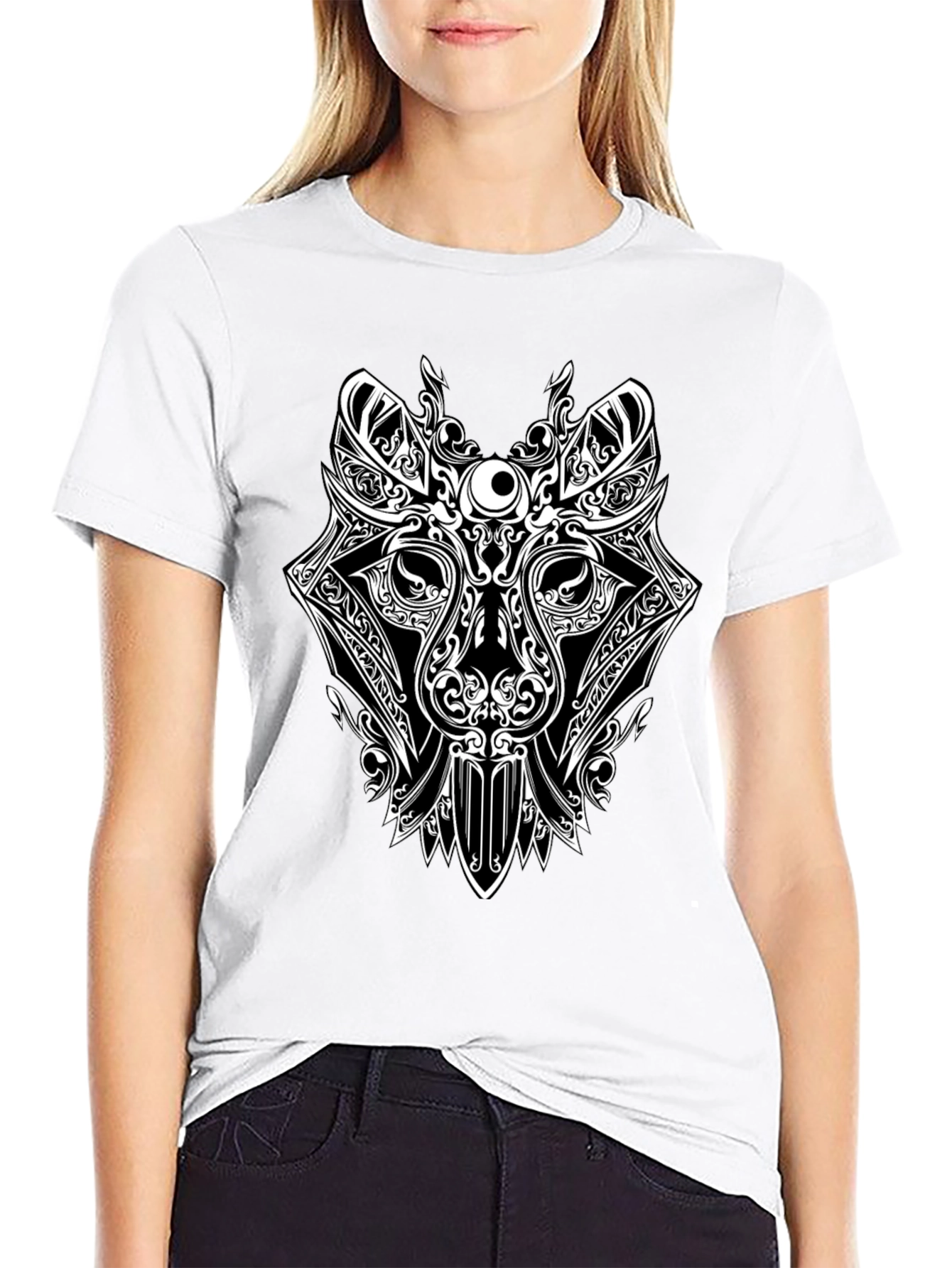Tribal Wolf Graphic T-Shirt