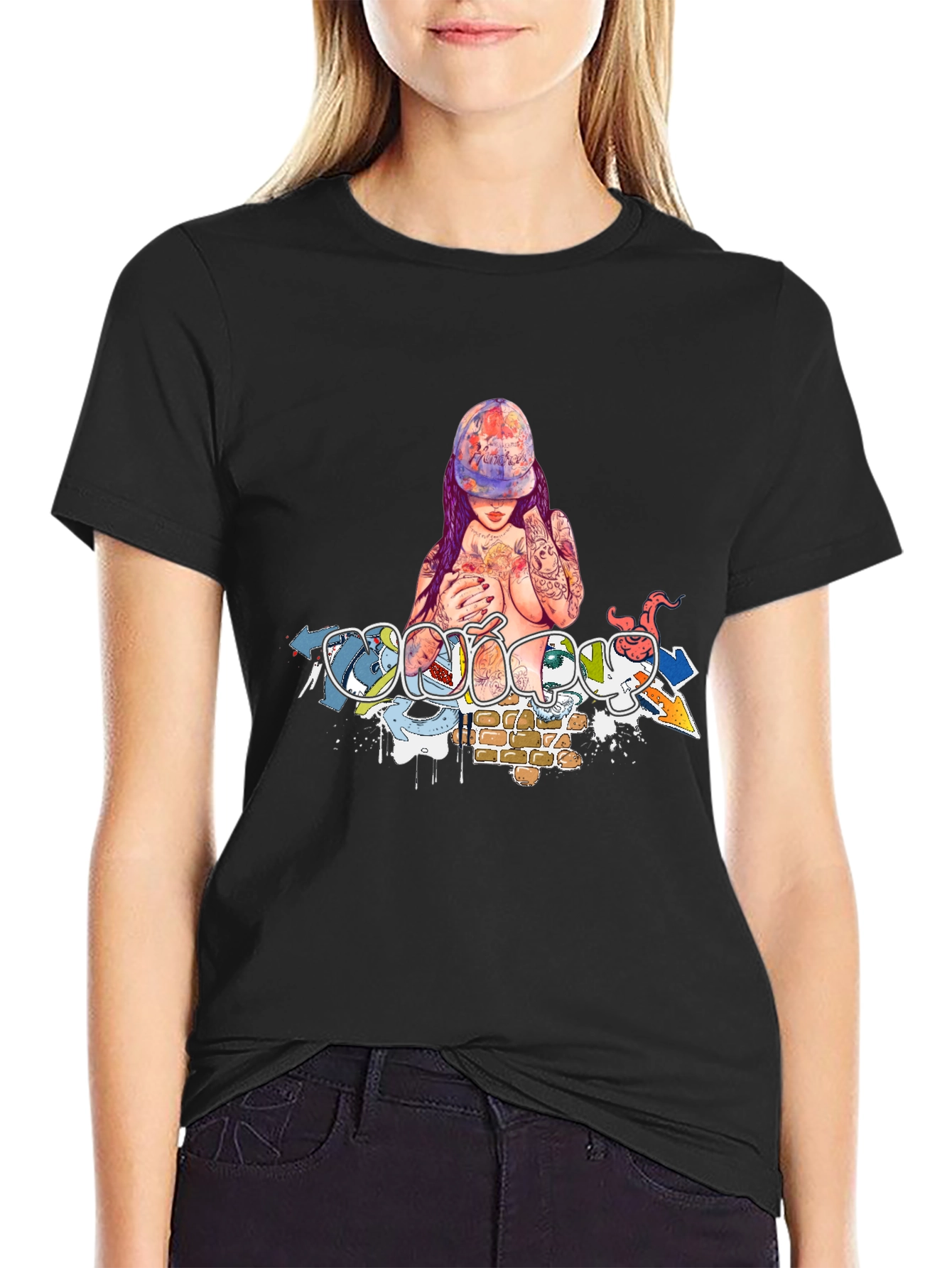 Edgy Graphic Print T-Shirt