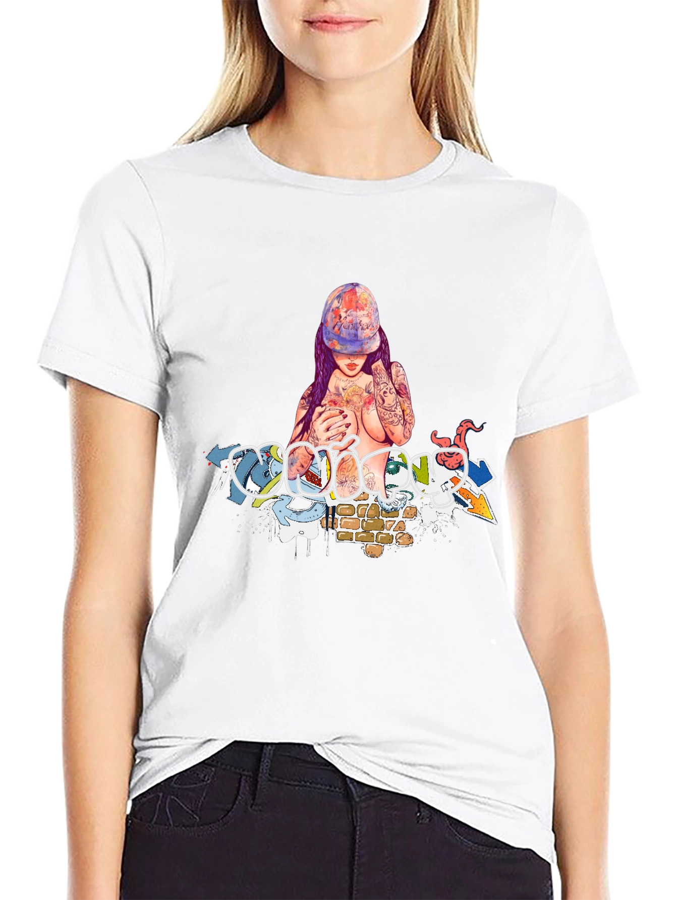 Edgy Graphic Print T-Shirt
