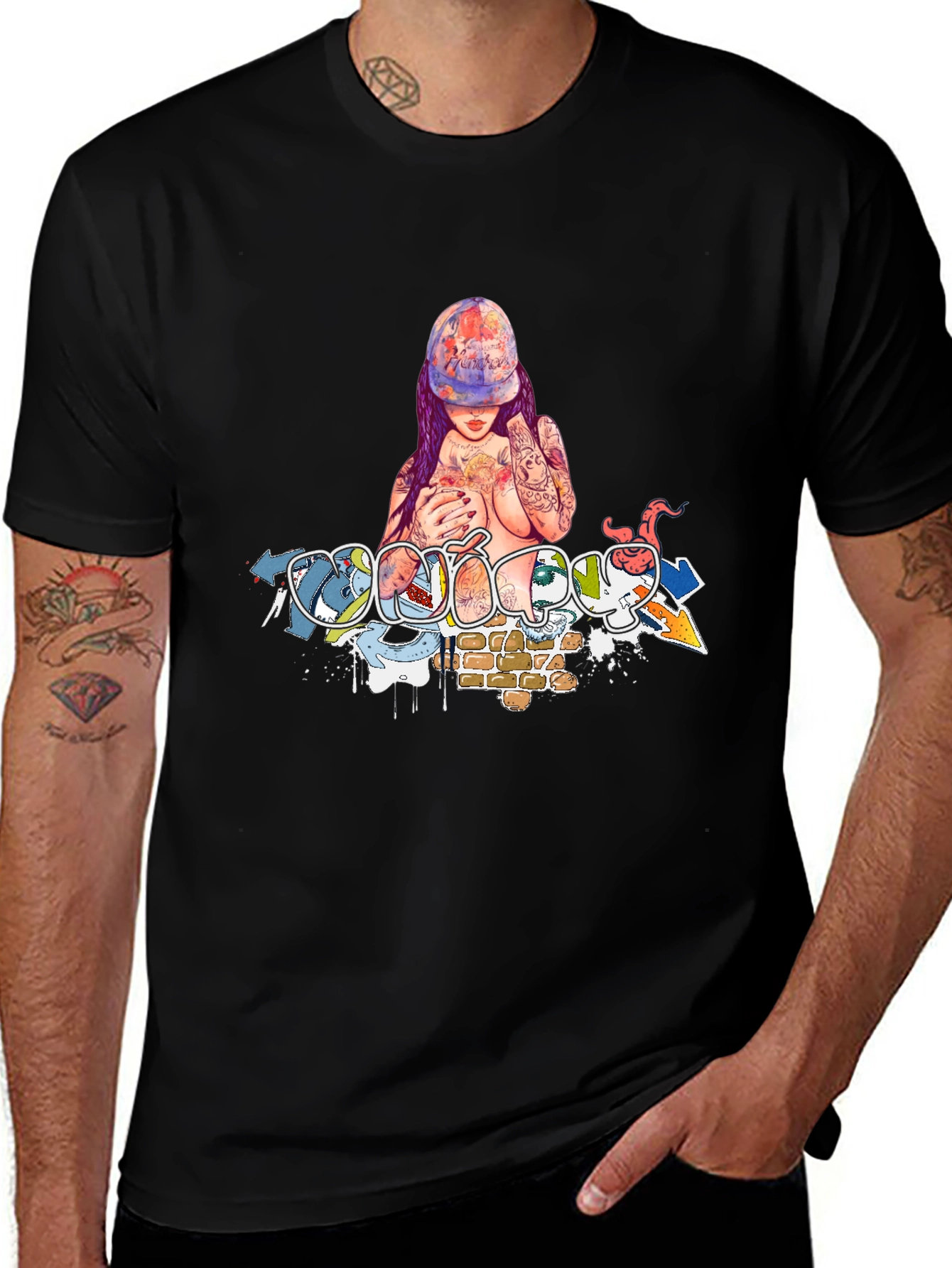 Edgy Graphic Print T-Shirt