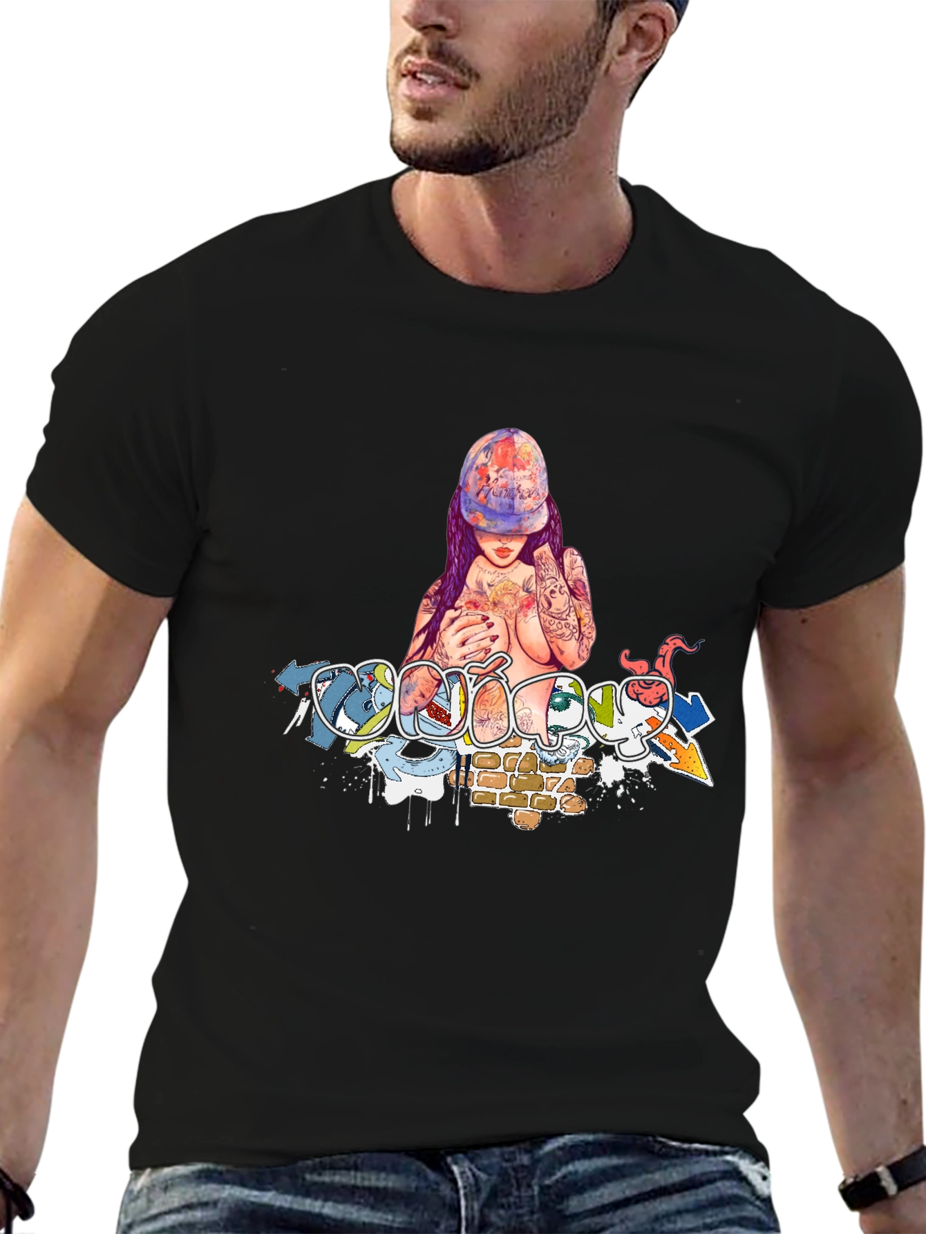 Edgy Graphic Print T-Shirt