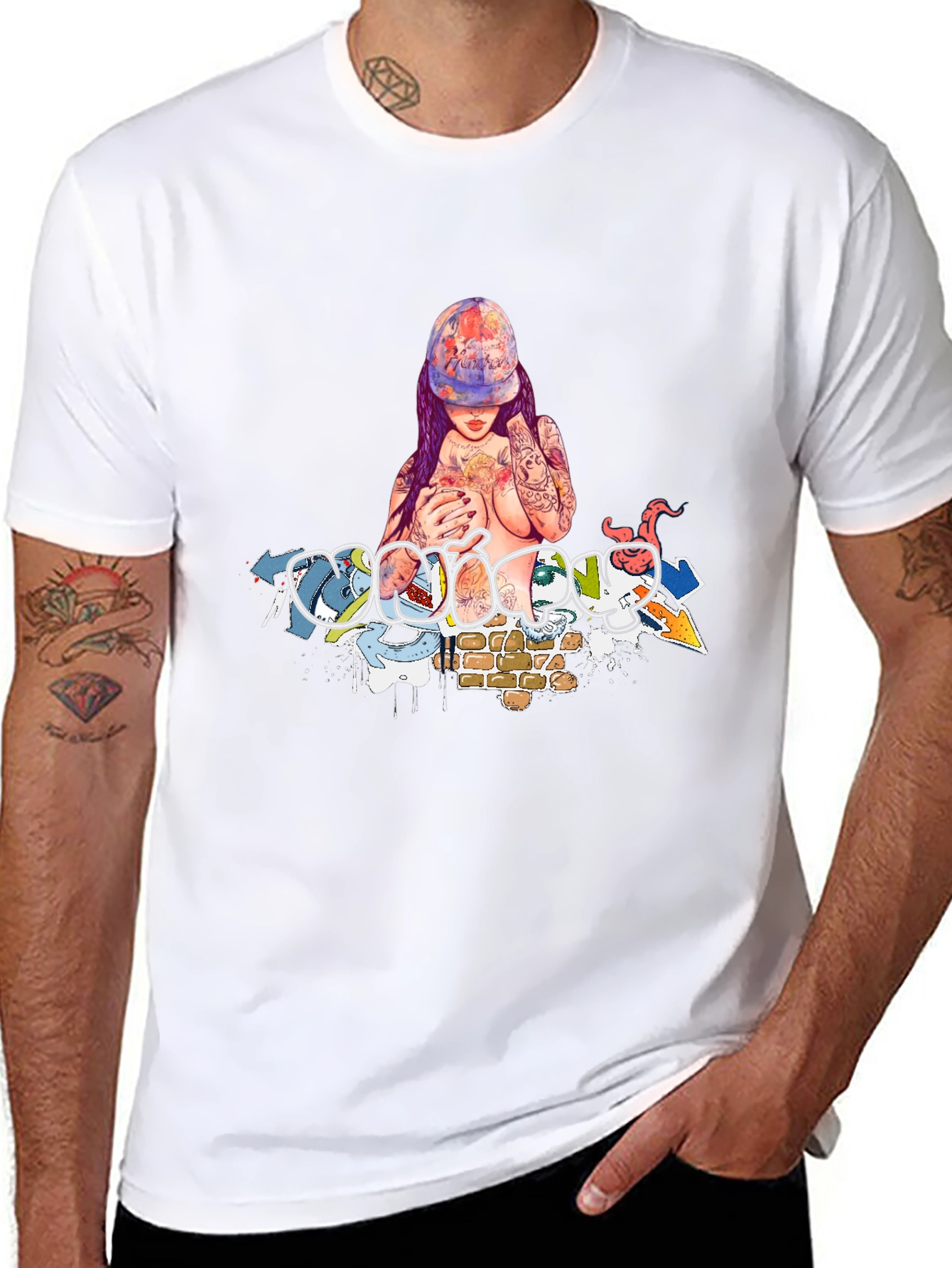 Edgy Graphic Print T-Shirt