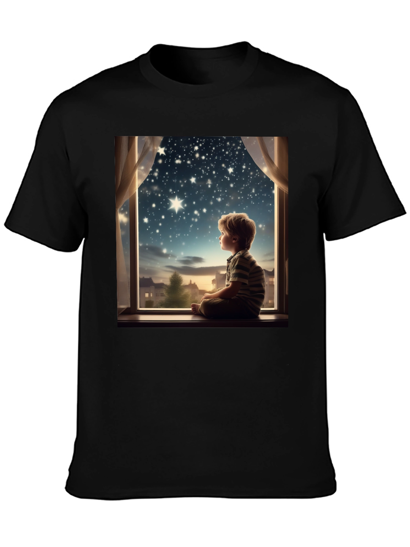 Boy Stargazing Graphic Tee - Comfort & Style