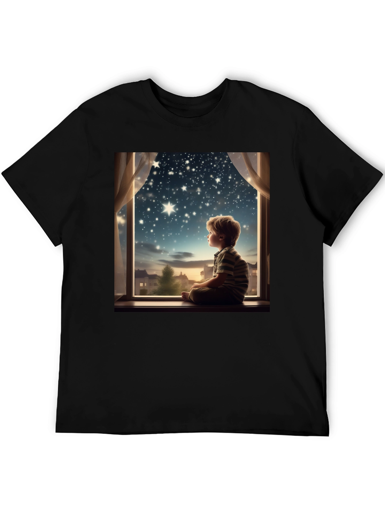 Boy Stargazing Graphic Tee - Comfort & Style