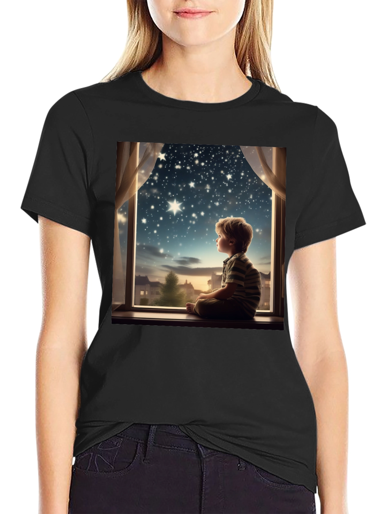 Boy Stargazing Graphic Tee - Comfort & Style