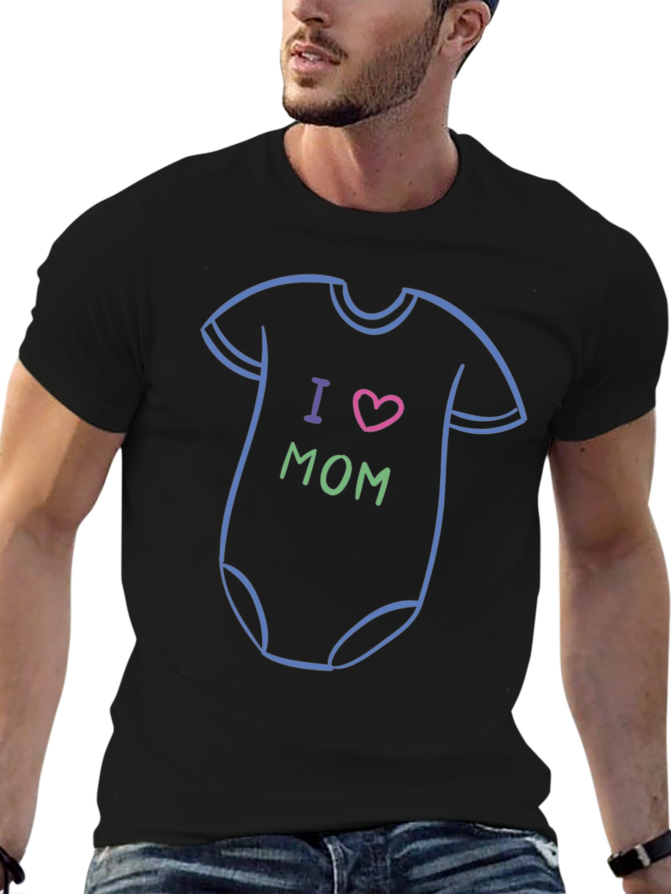 I Heart Mom Baby Onesie T-Shirt - Black