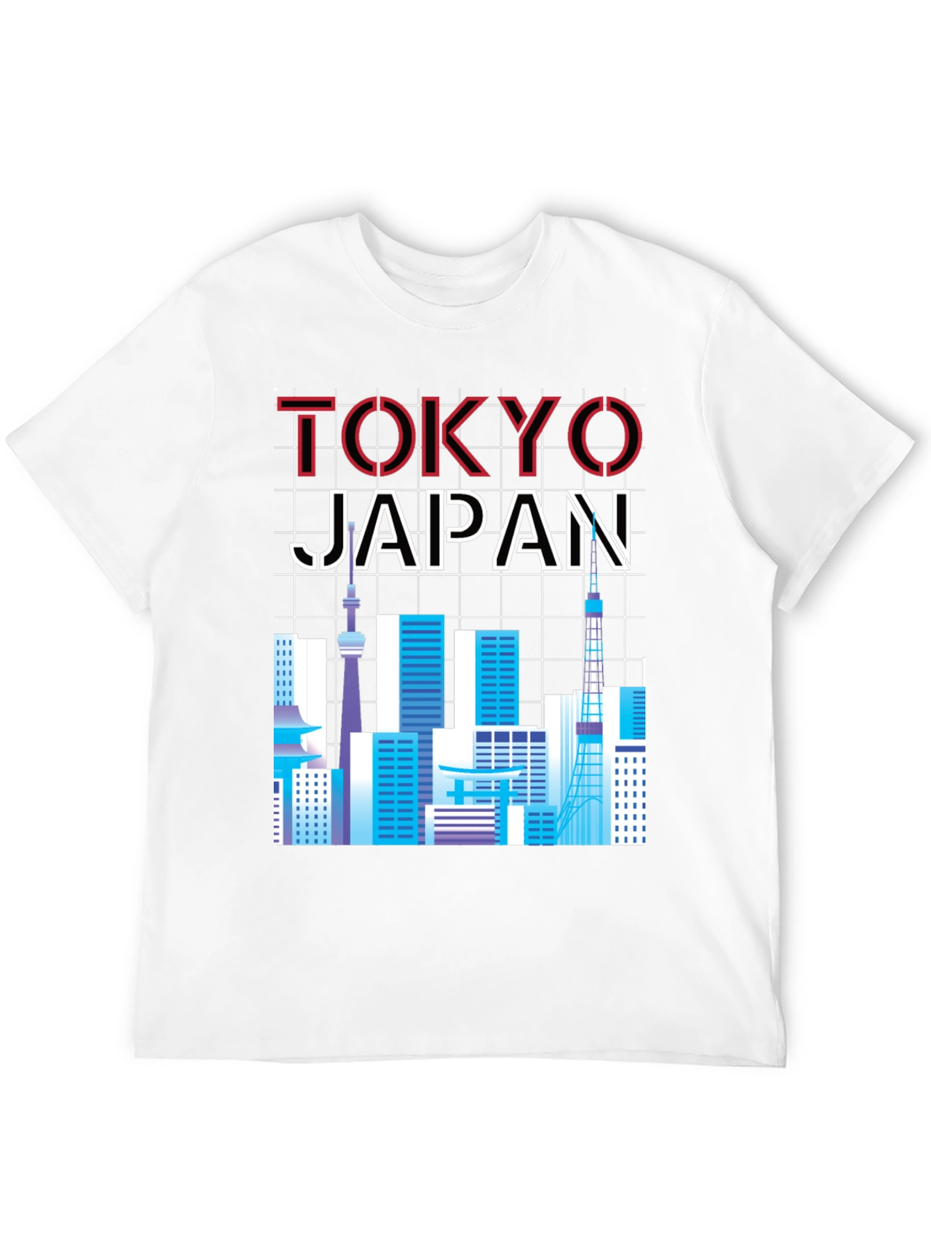 Tokyo Japan Skyline Graphic Tee - Black
