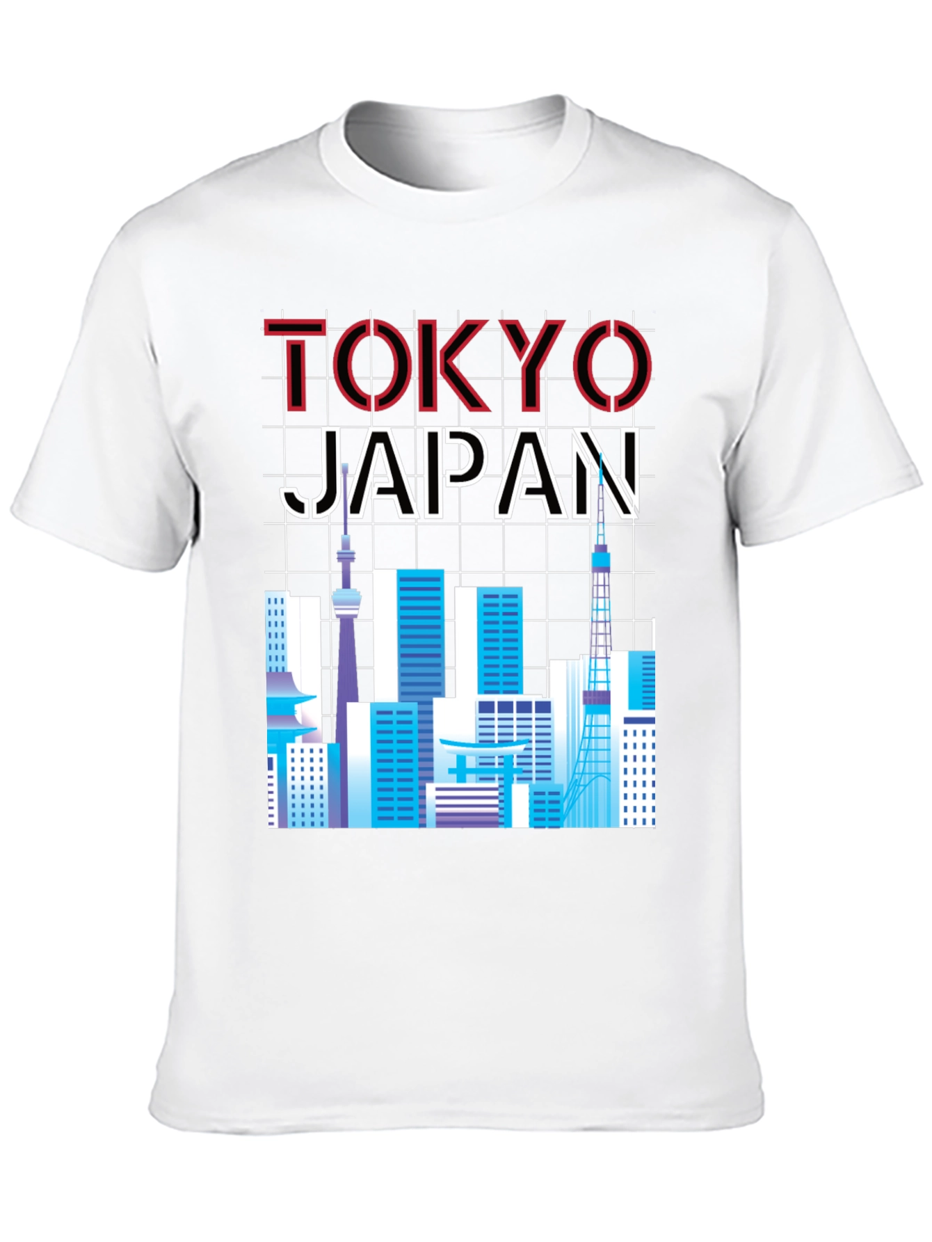 Tokyo Japan Skyline Graphic Tee - Black
