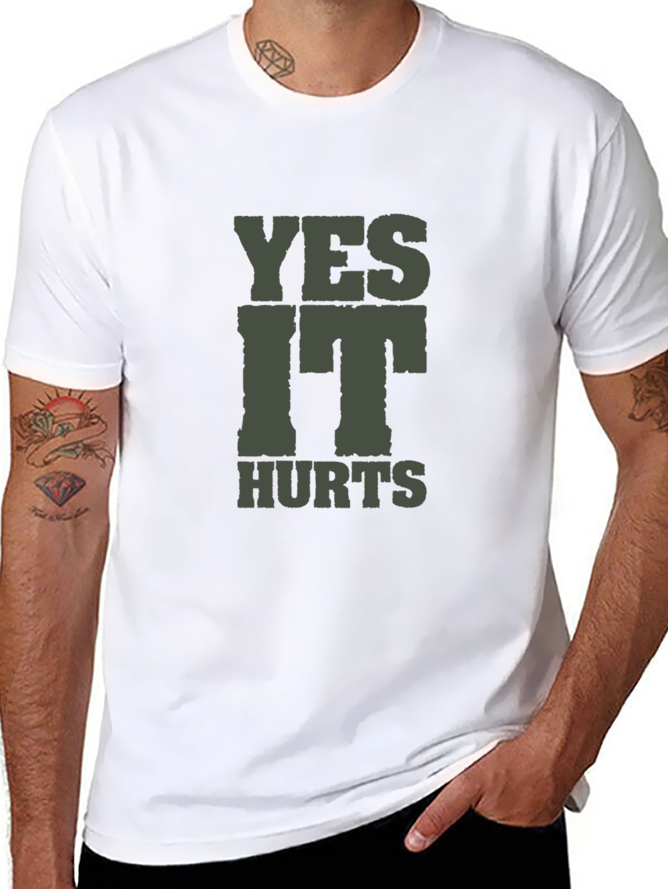 Yes It Hurts T-Shirt - Casual Crew Neck Tee