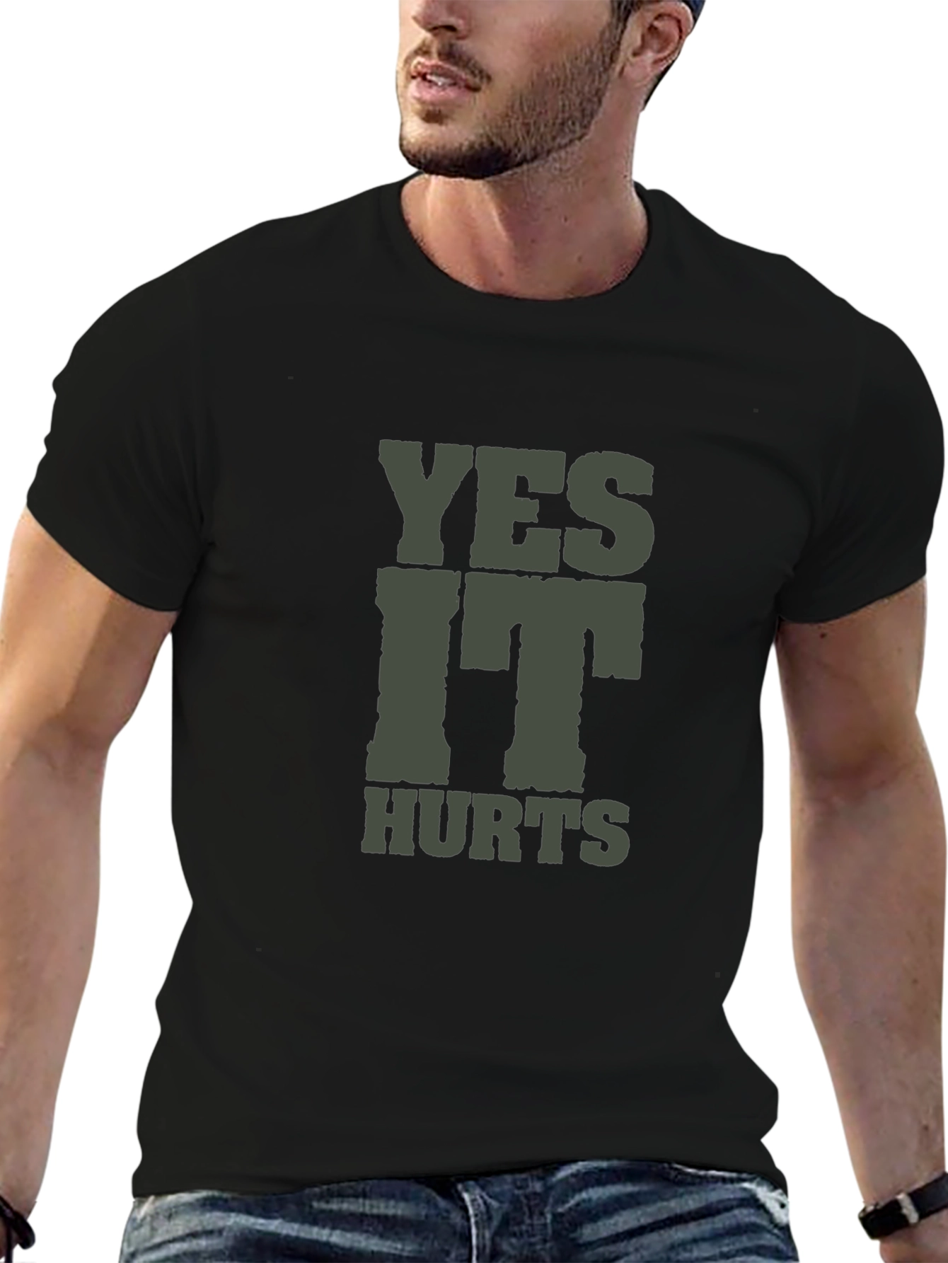 Yes It Hurts T-Shirt - Casual Crew Neck Tee