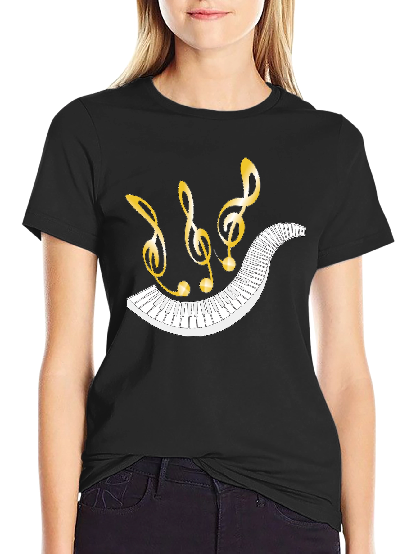Musical Note Piano Keys Graphic Tee