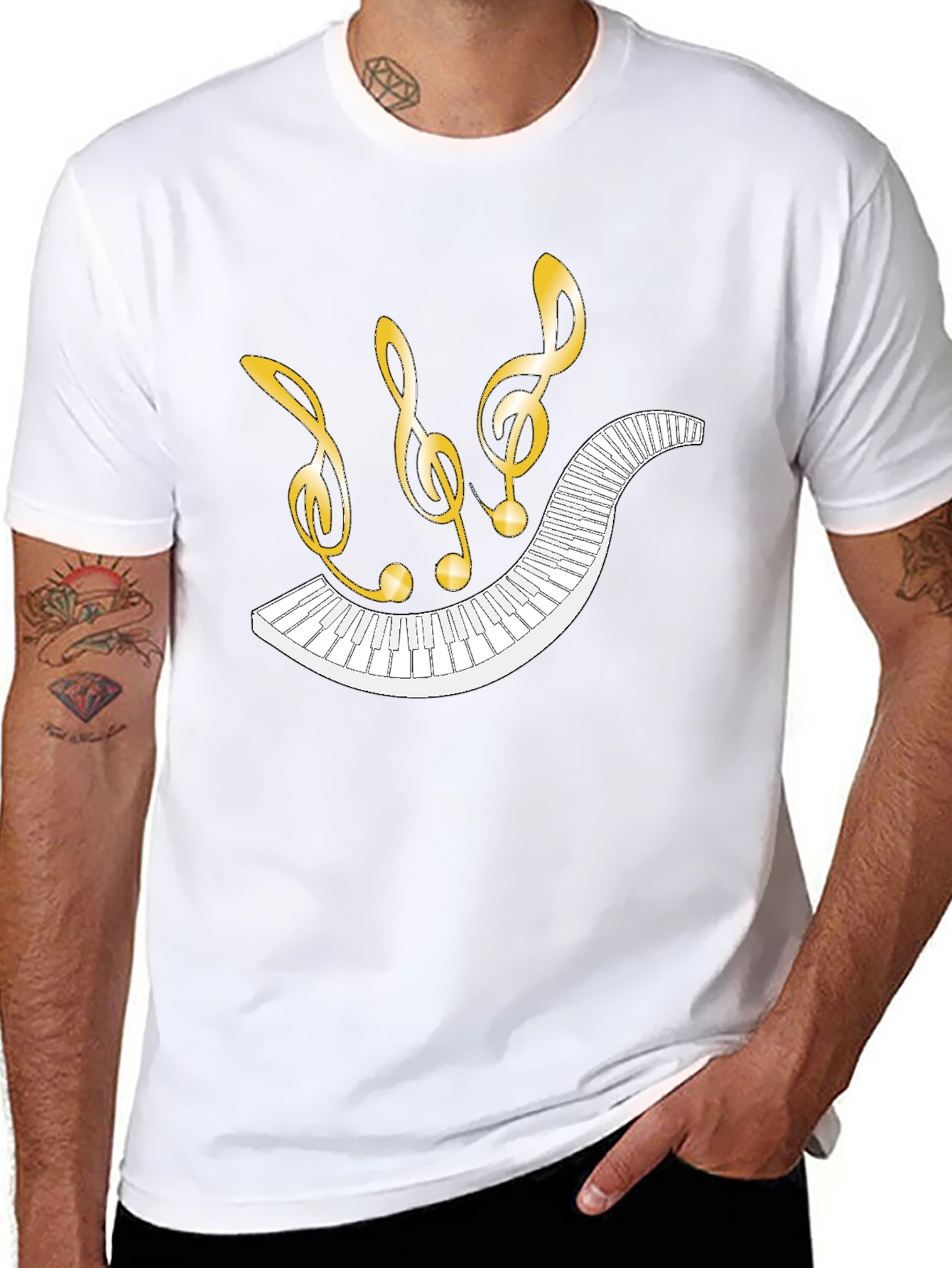 Musical Note Piano Keys Graphic Tee