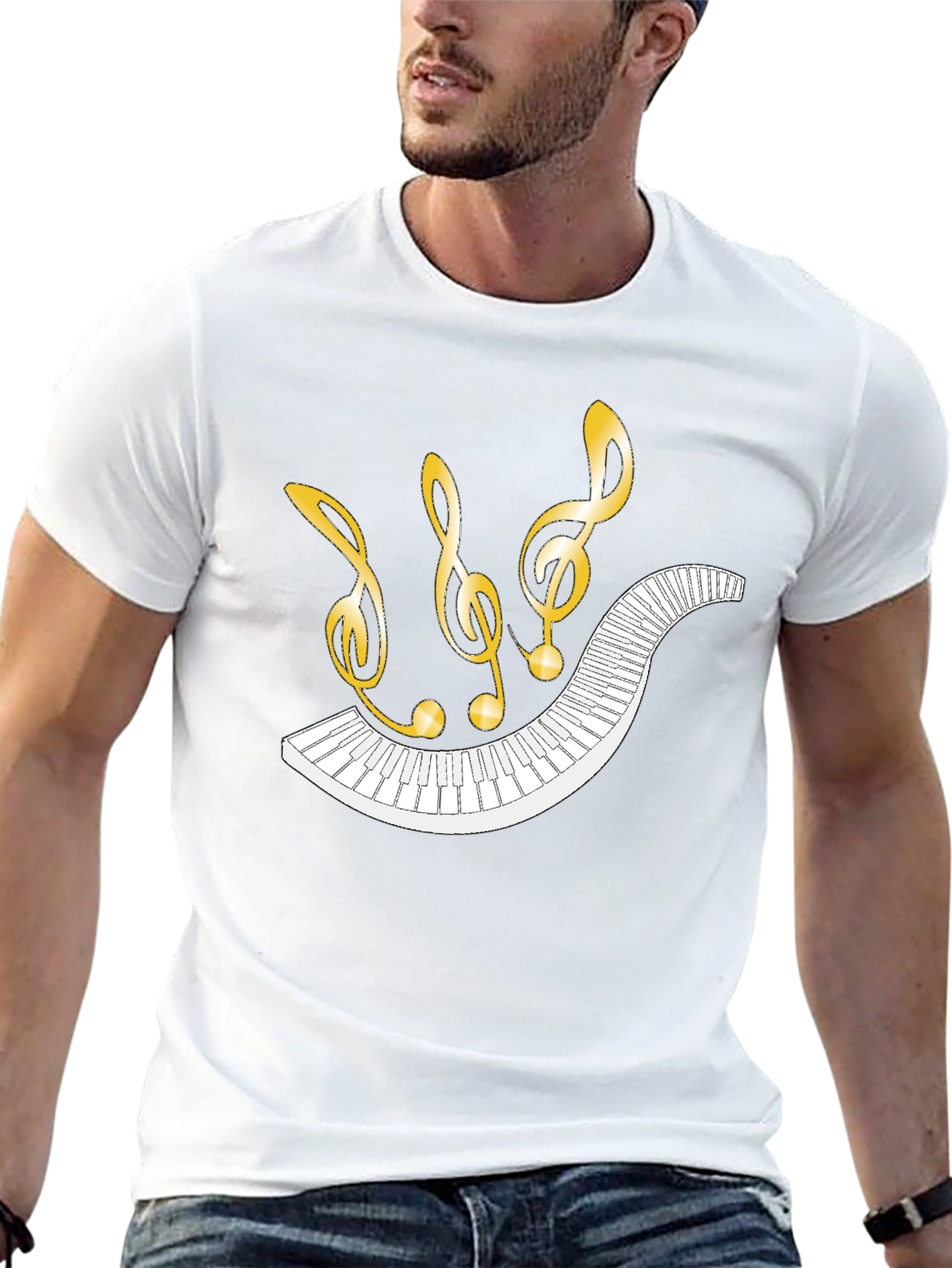 Musical Note Piano Keys Graphic Tee