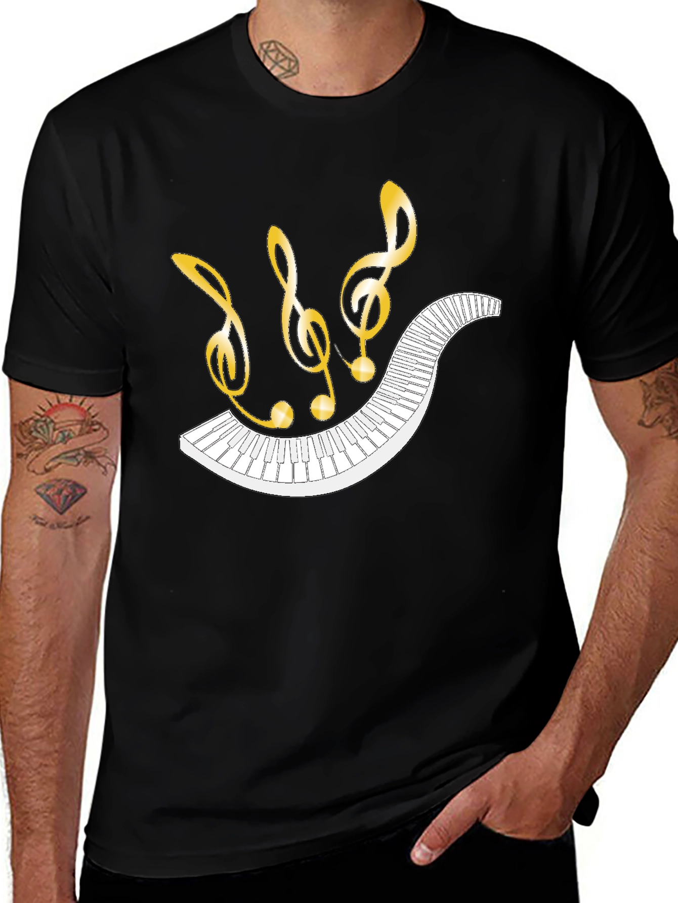 Musical Note Piano Keys Graphic Tee