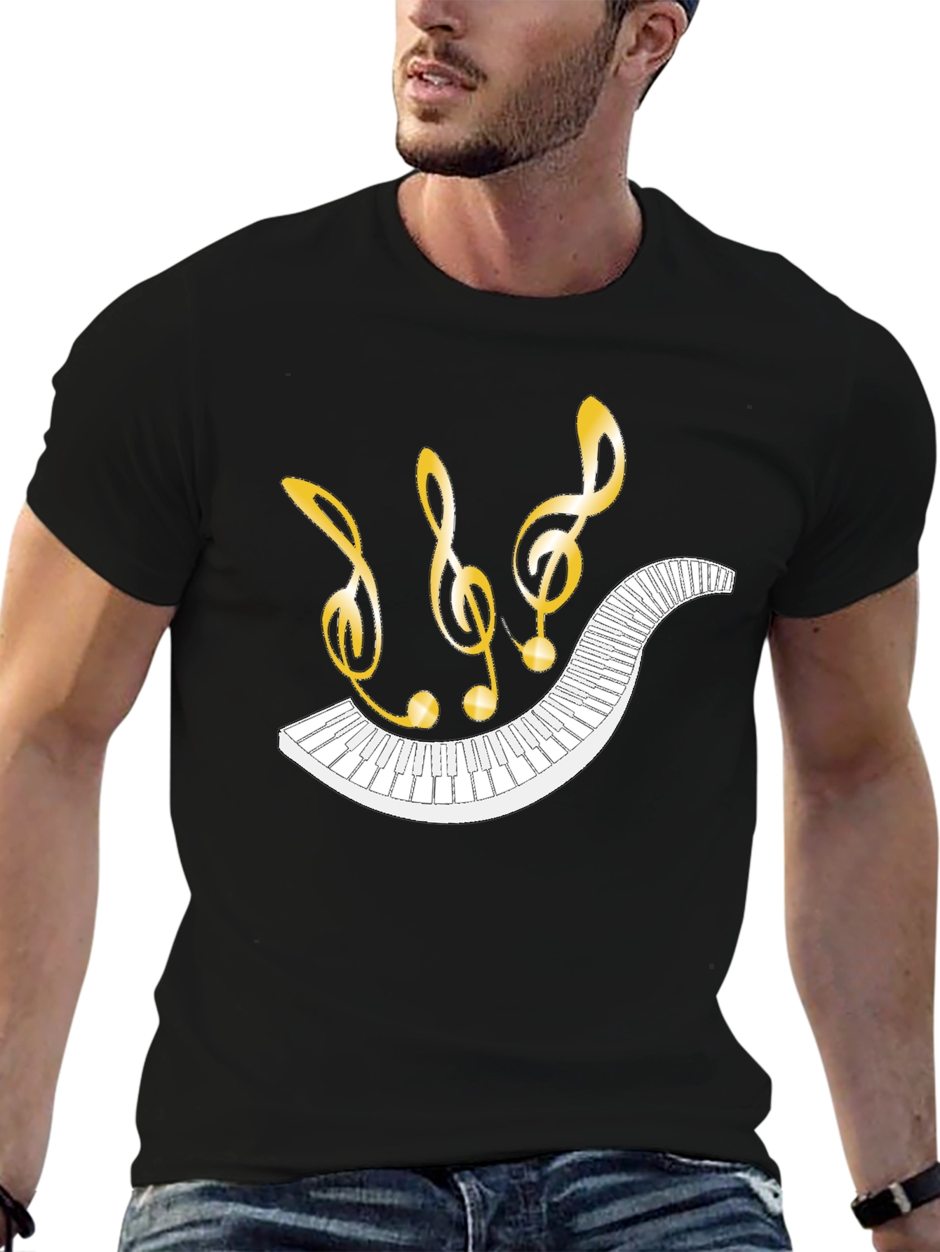 Musical Note Piano Keys Graphic Tee