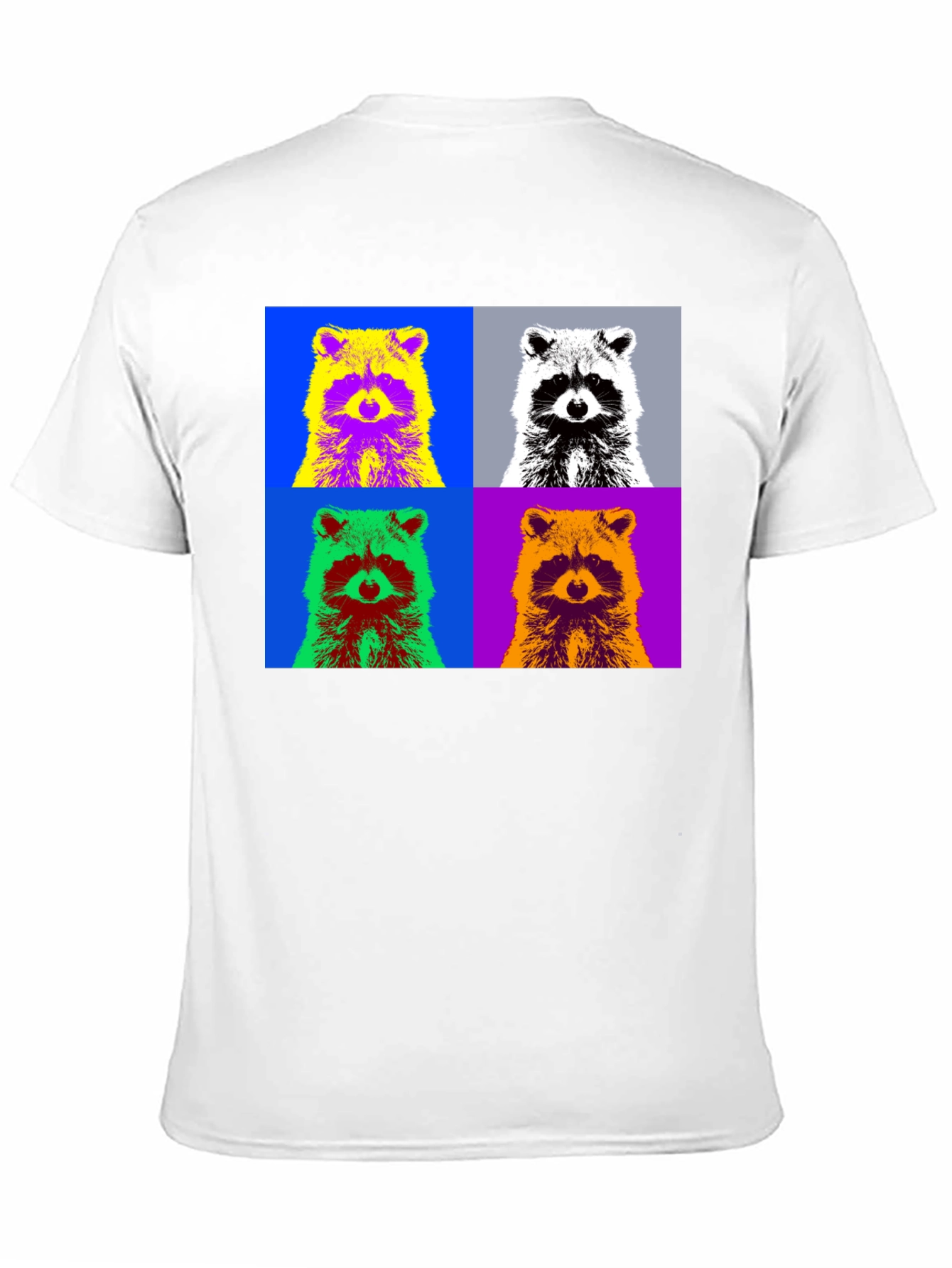 Pop Art Raccoon Graphic Tee - Stylish Black T-Shirt