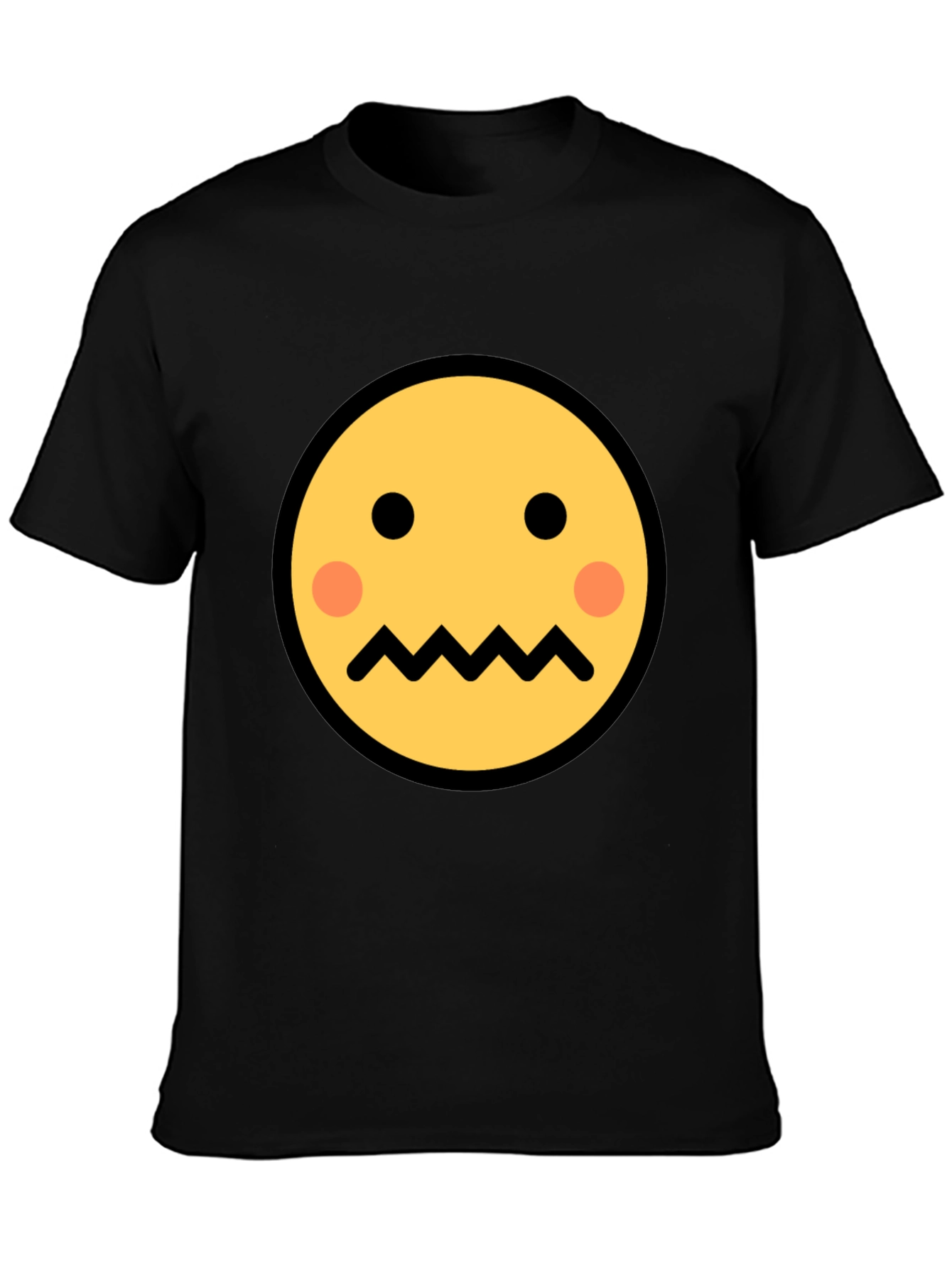 Emoji Face Graphic Tee - Black