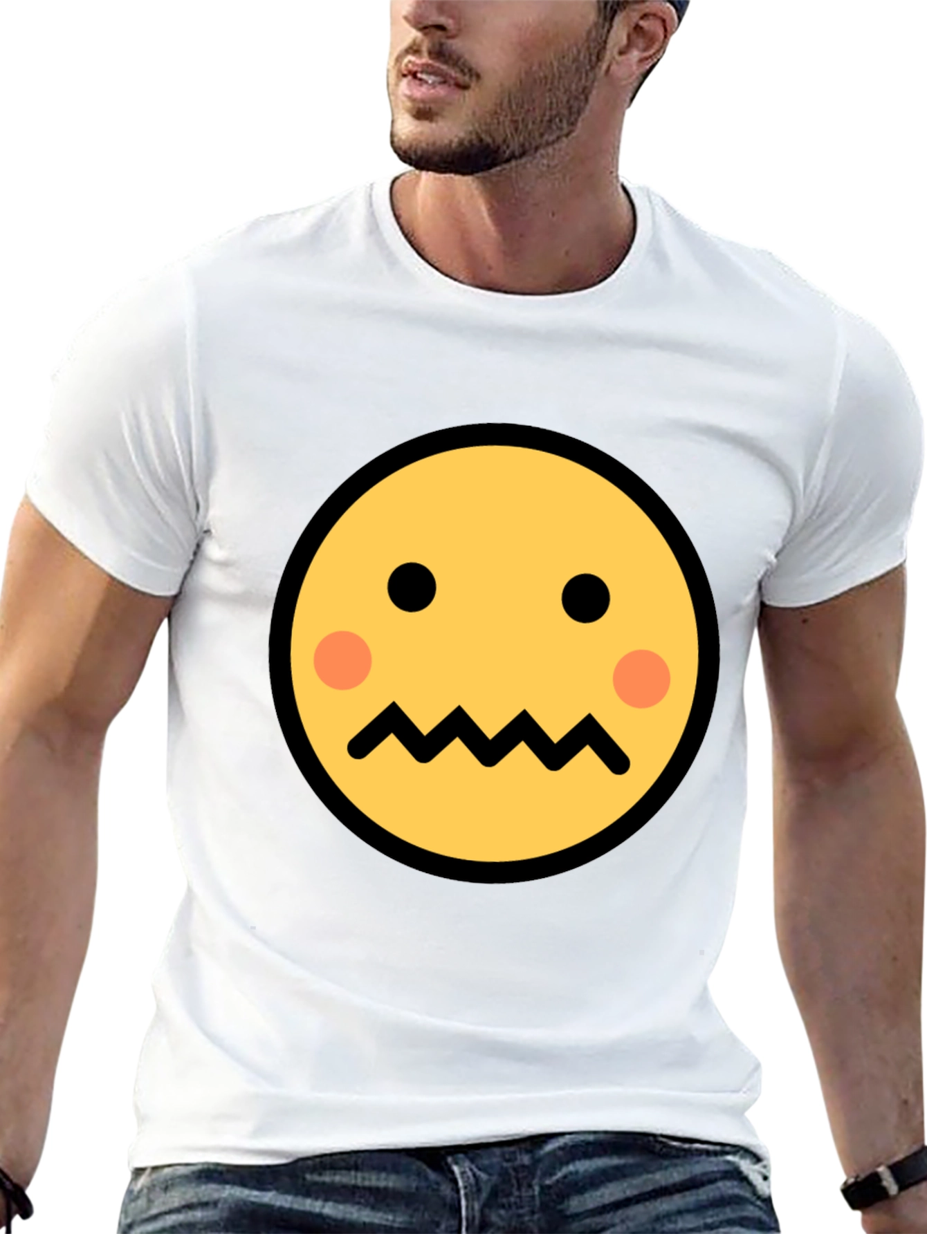Emoji Face Graphic Tee - Black