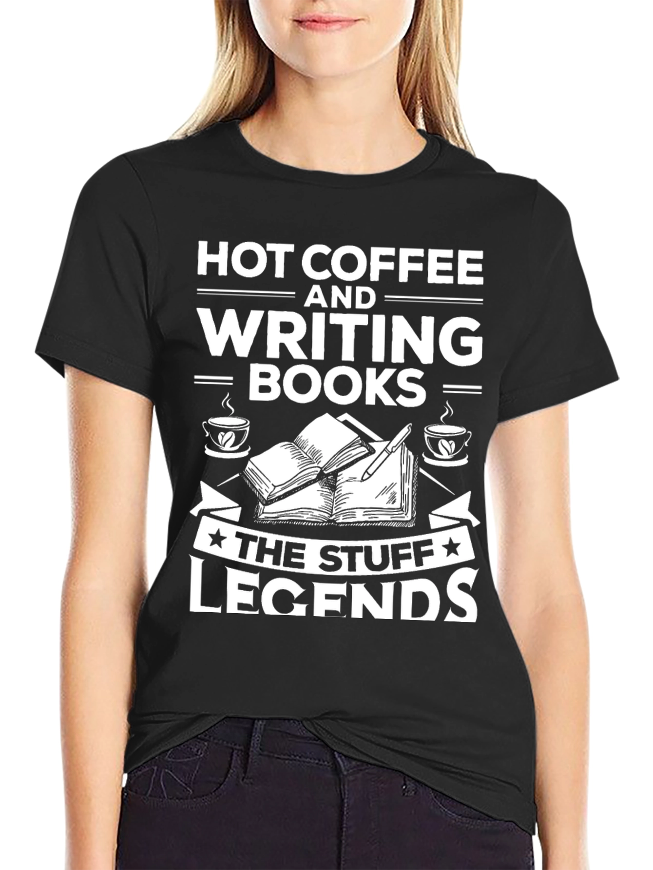 Hot Coffee & Writing Books T-Shirt