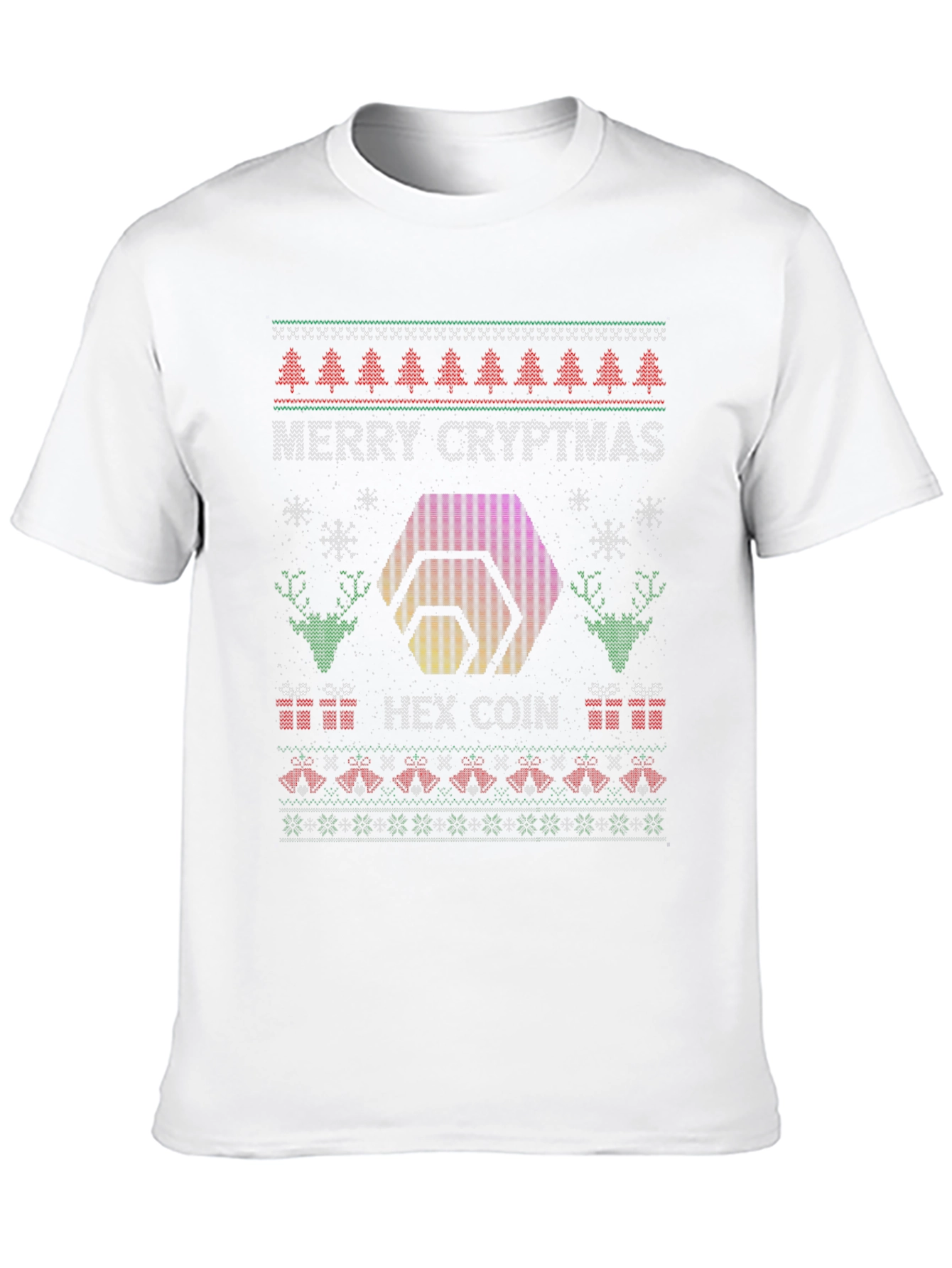 Merry Cryptmas HEX Coin Ugly Christmas T-Shirt